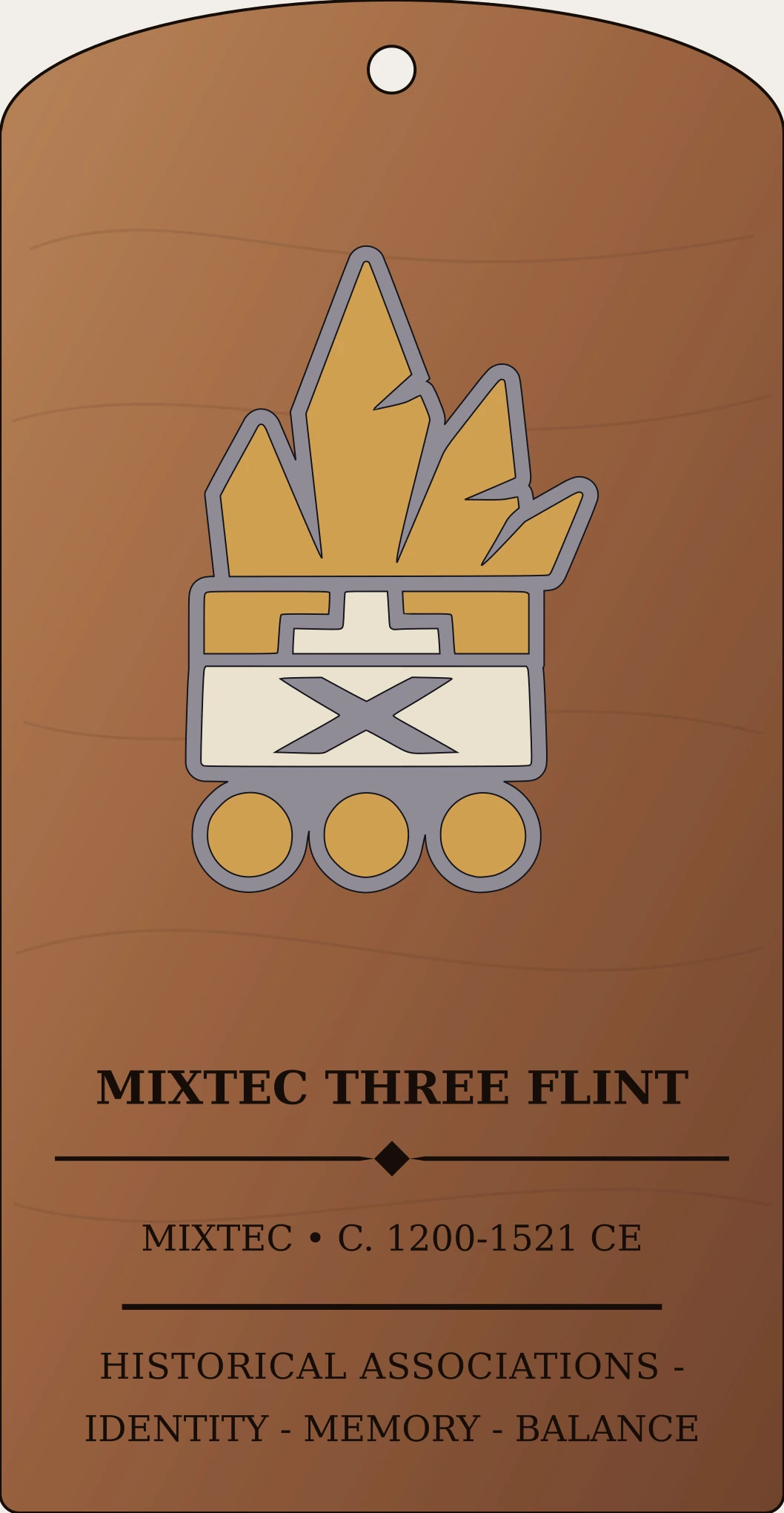 Mixtec Three Flint Day Sign Sanctum Hex Archive Plaque preview