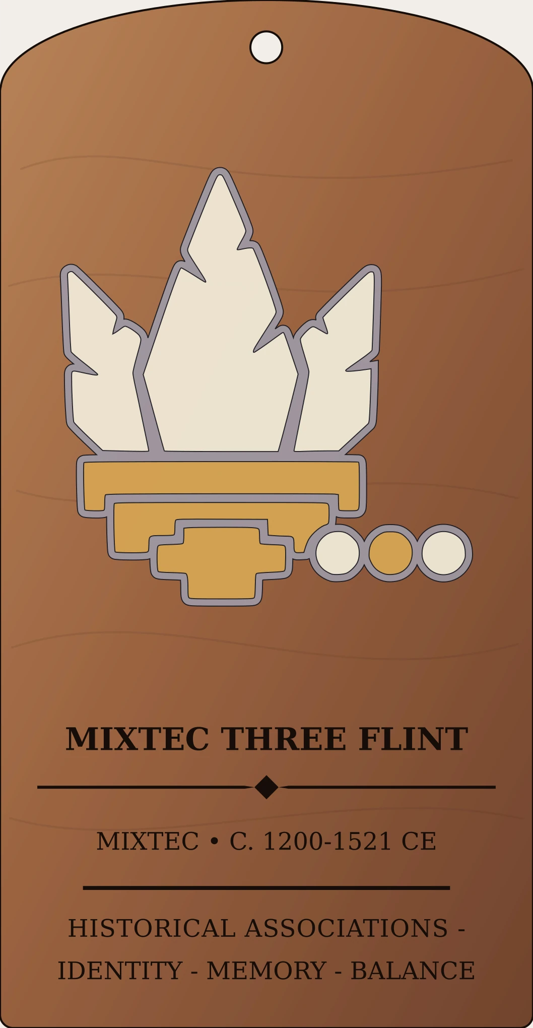 Mixtec Three Flint Day Sign Sanctum Hex Archive Plaque preview