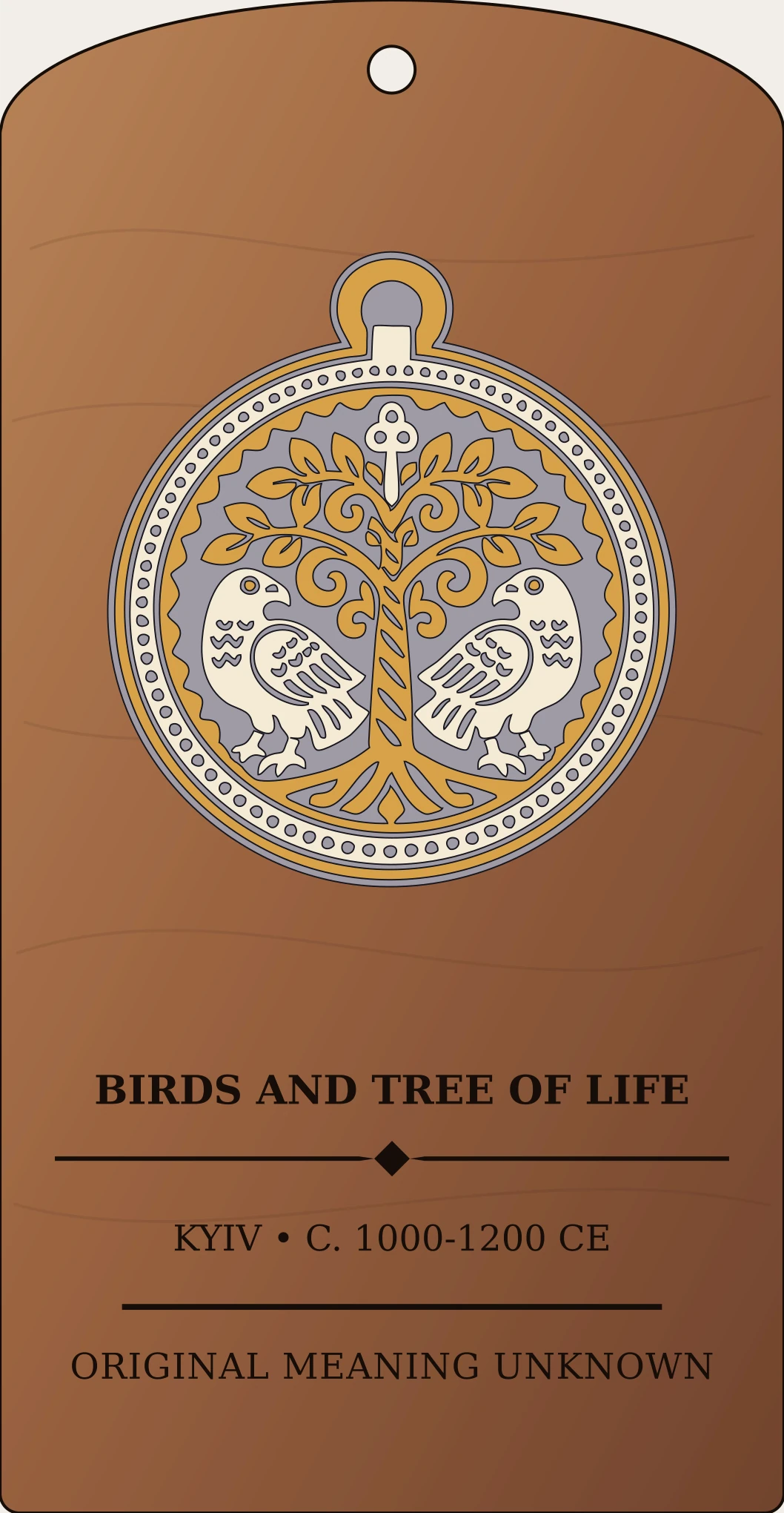 Two Birds Flanking a Tree of Life — Kyivan Rus’ Temple Pendant Sanctum Hex Archive Plaque preview
