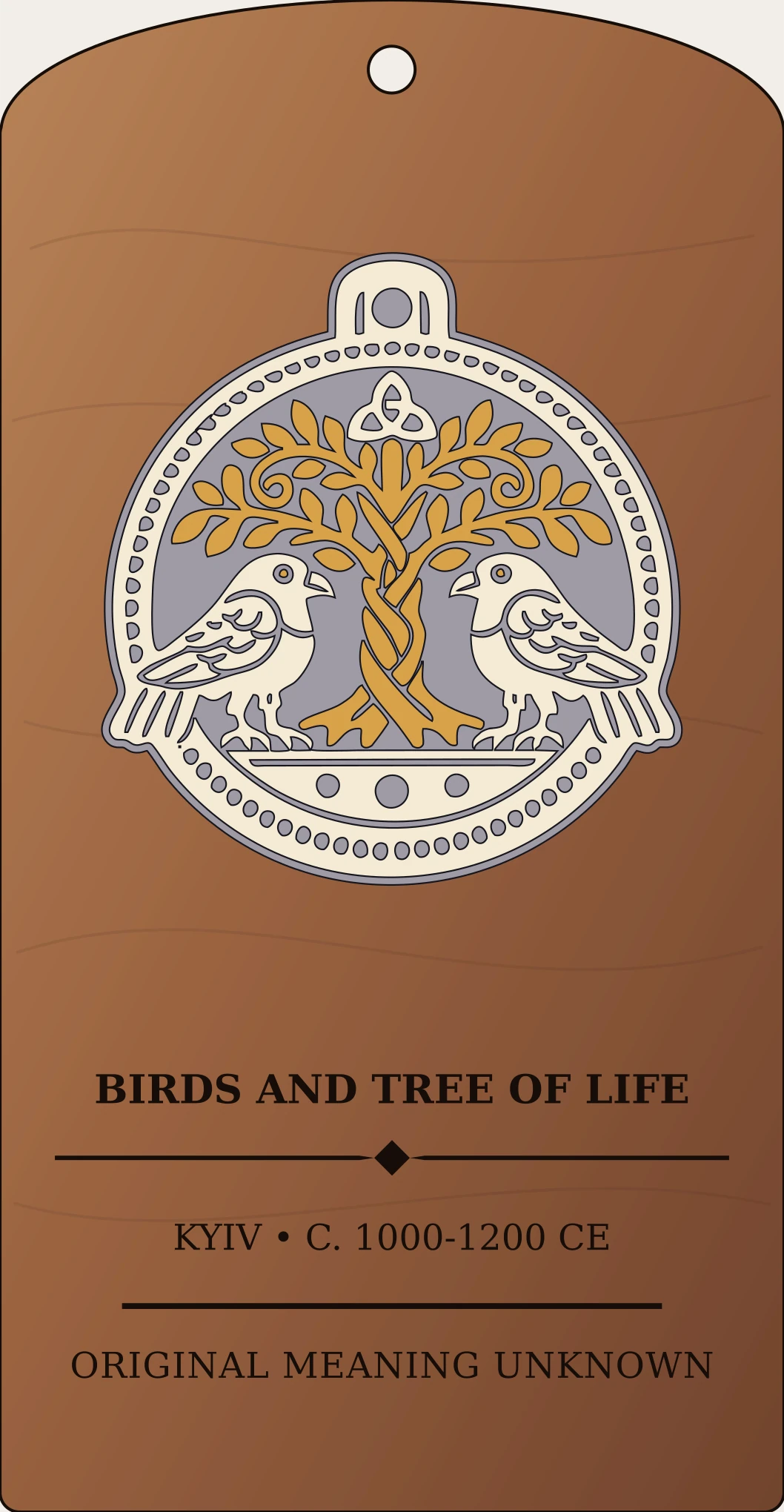 Two Birds Flanking a Tree of Life — Kyivan Rus’ Temple Pendant Sanctum Hex Archive Plaque preview