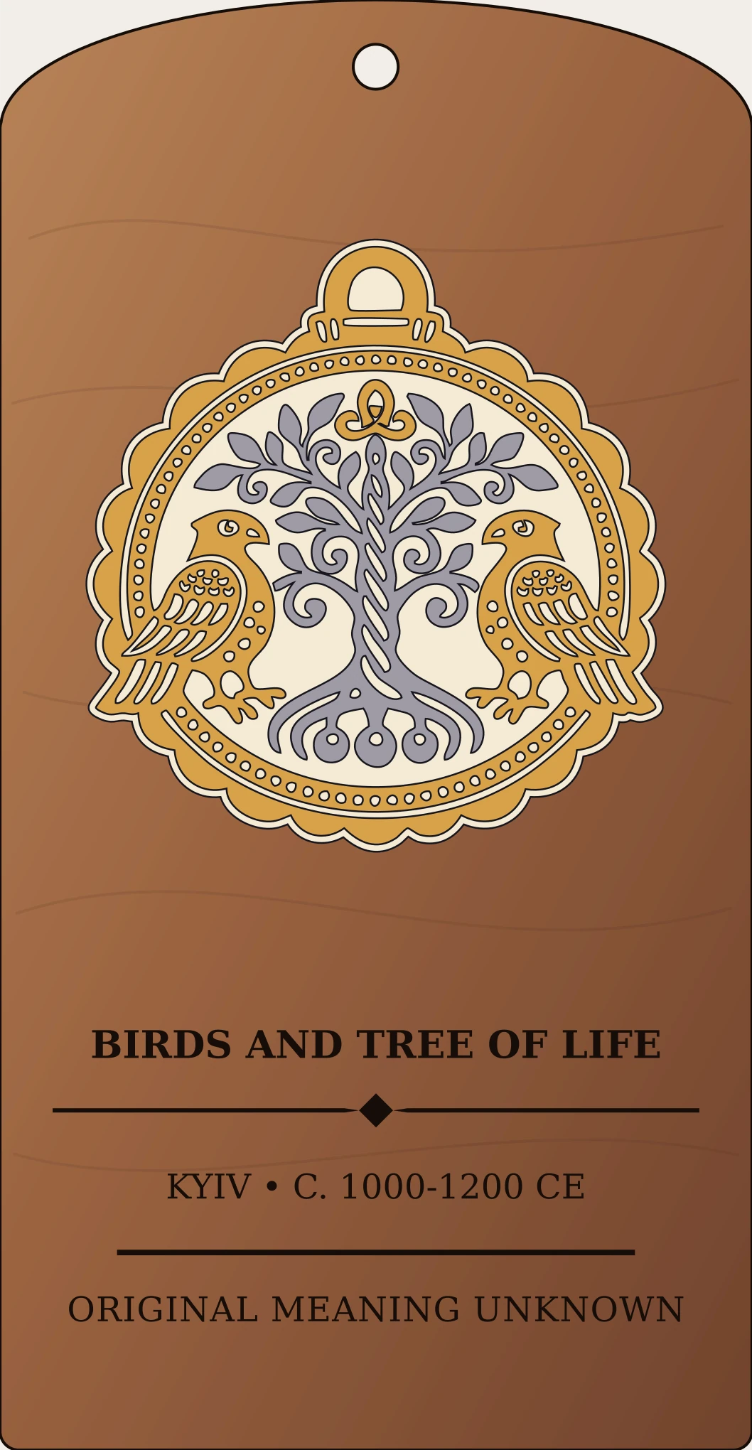 Two Birds Flanking a Tree of Life — Kyivan Rus’ Temple Pendant Sanctum Hex Archive Plaque preview
