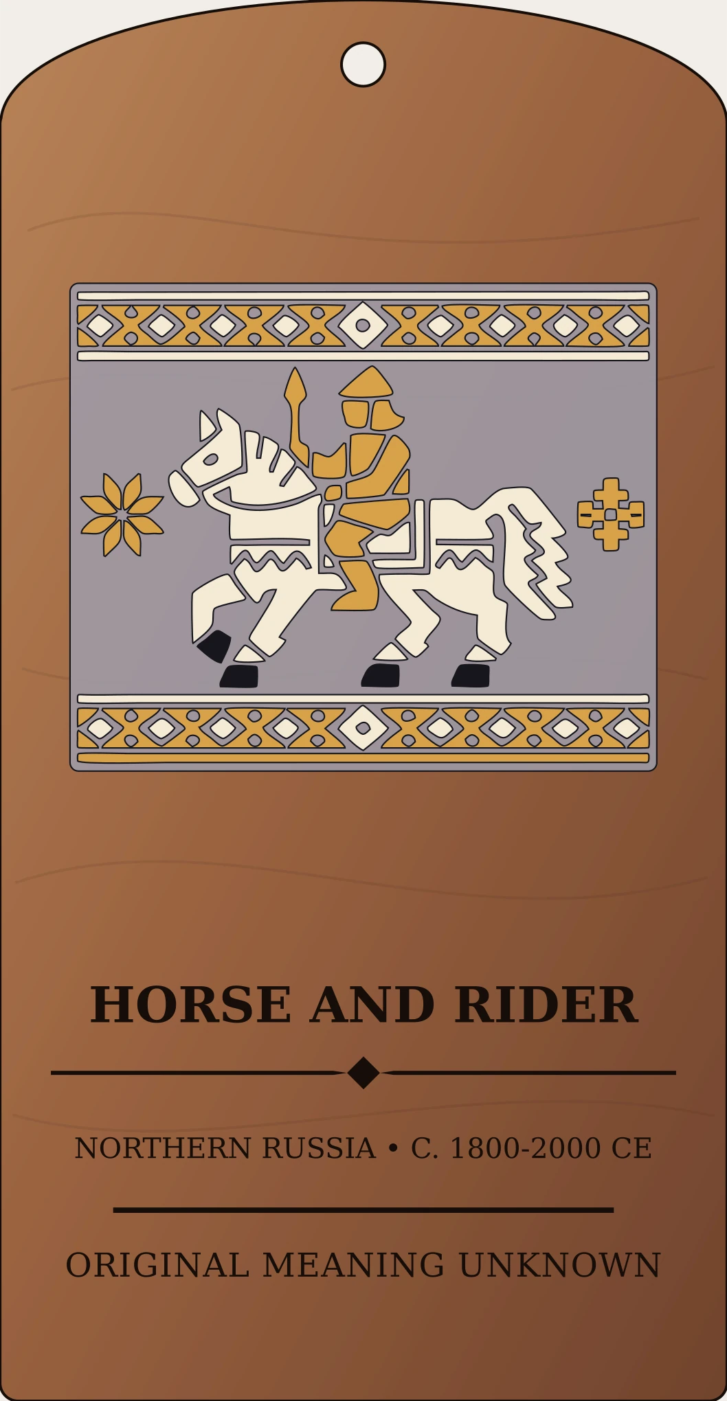 Horse-and-Rider Folk Motif — Slavic Embroidery Sanctum Hex Archive Plaque preview