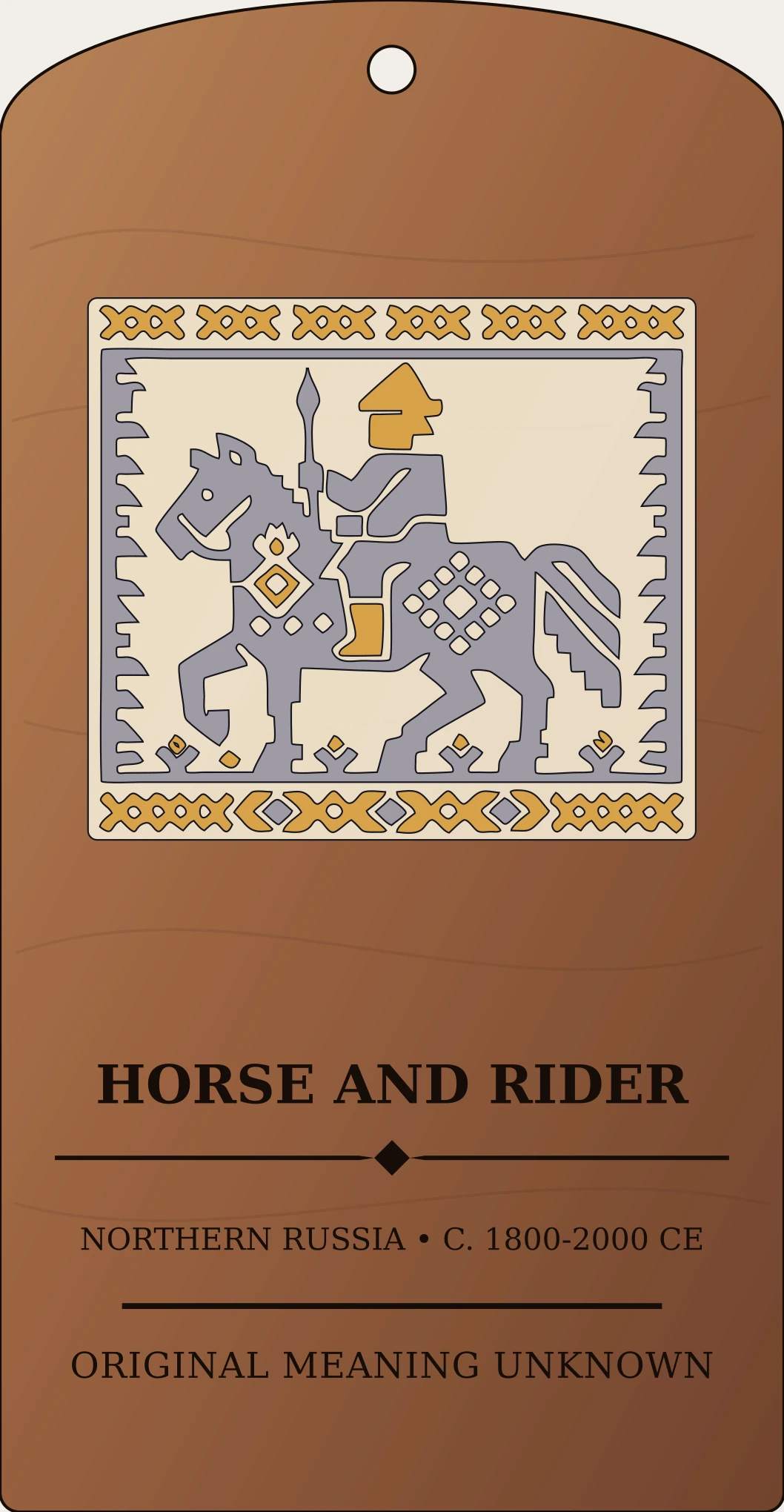 Horse-and-Rider Folk Motif — Slavic Embroidery Sanctum Hex Archive Plaque preview