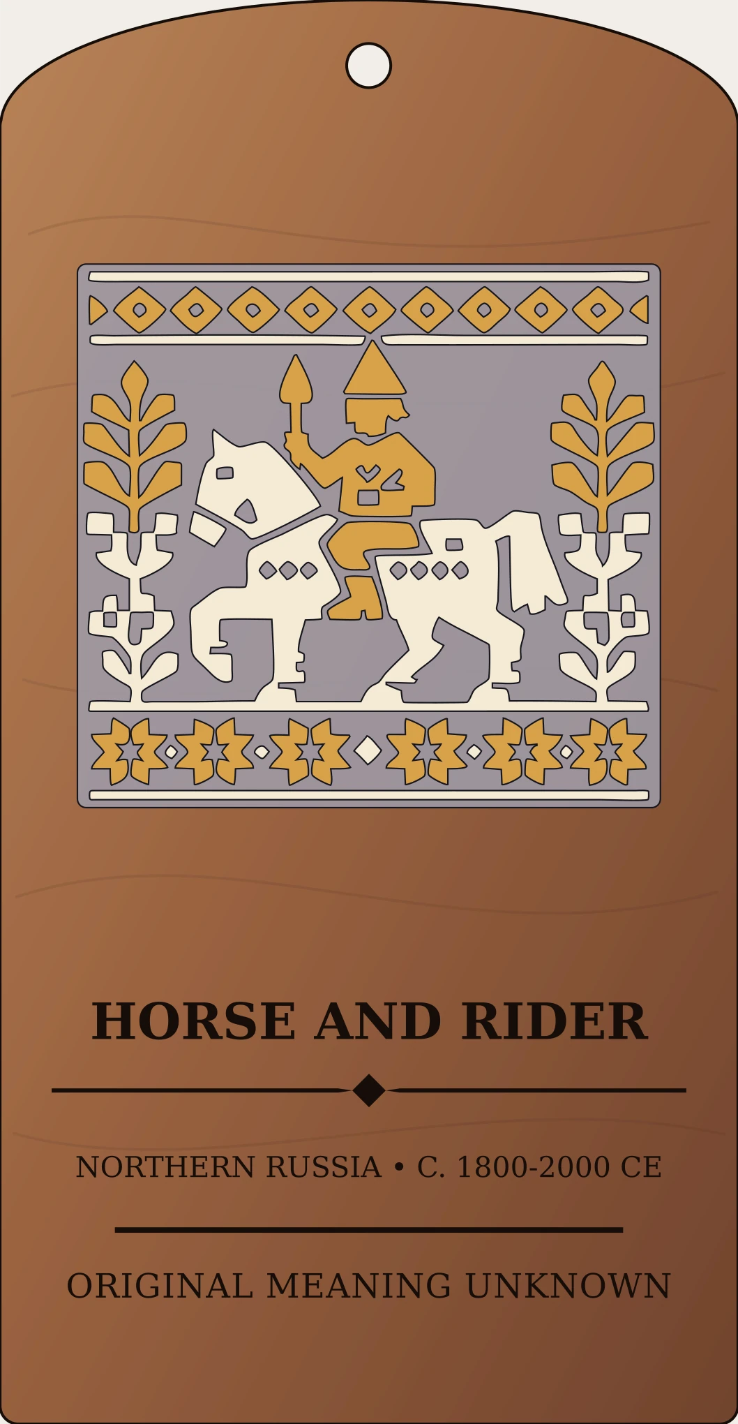 Horse-and-Rider Folk Motif — Slavic Embroidery Sanctum Hex Archive Plaque preview