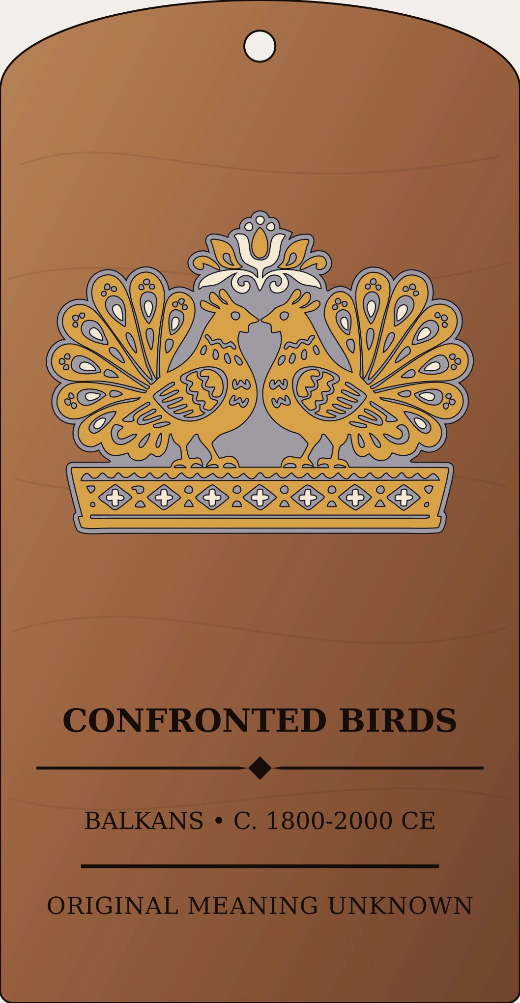Peacock or Confronted Bird Motif — South and East Slavic Folk Art Sanctum Hex Archive Plaque preview