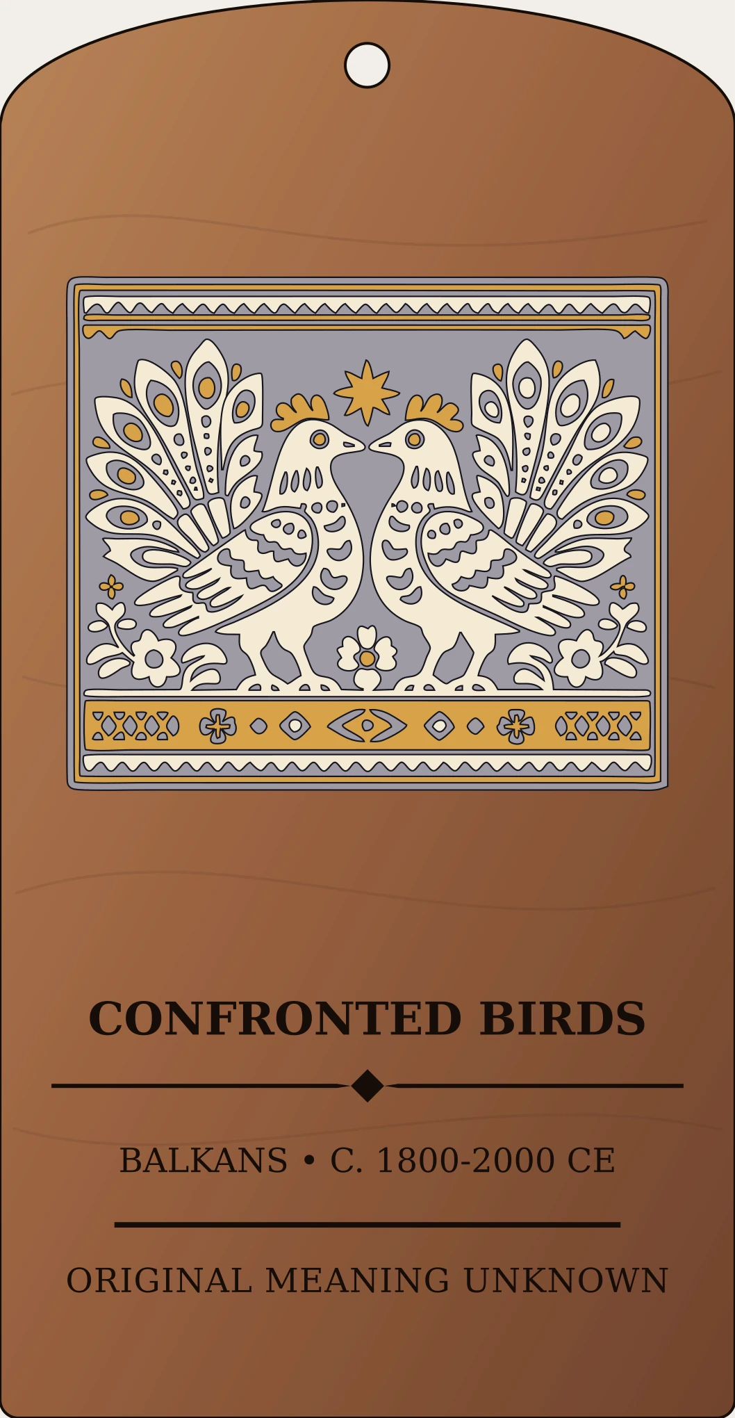 Peacock or Confronted Bird Motif — South and East Slavic Folk Art Sanctum Hex Archive Plaque preview