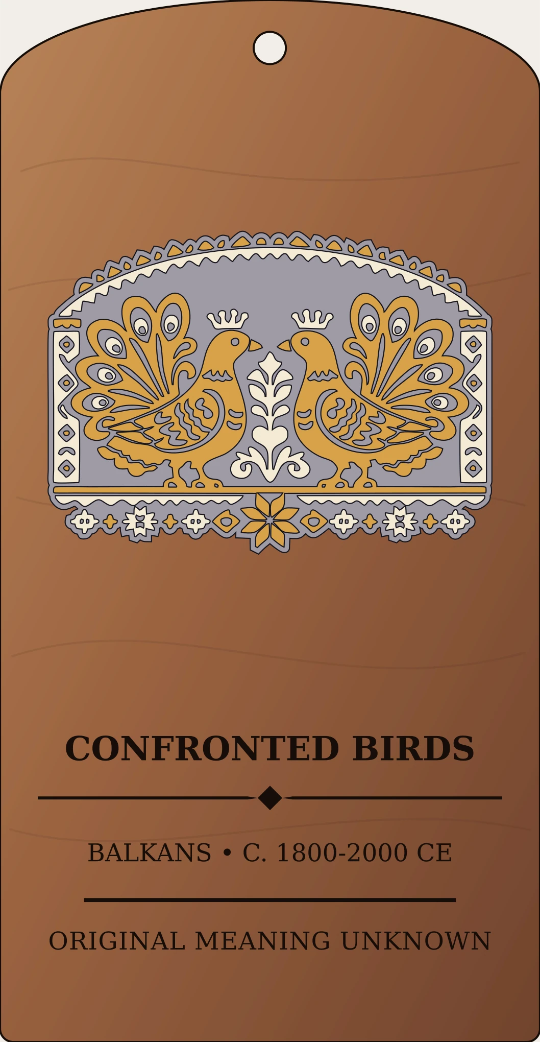 Peacock or Confronted Bird Motif — South and East Slavic Folk Art Sanctum Hex Archive Plaque preview