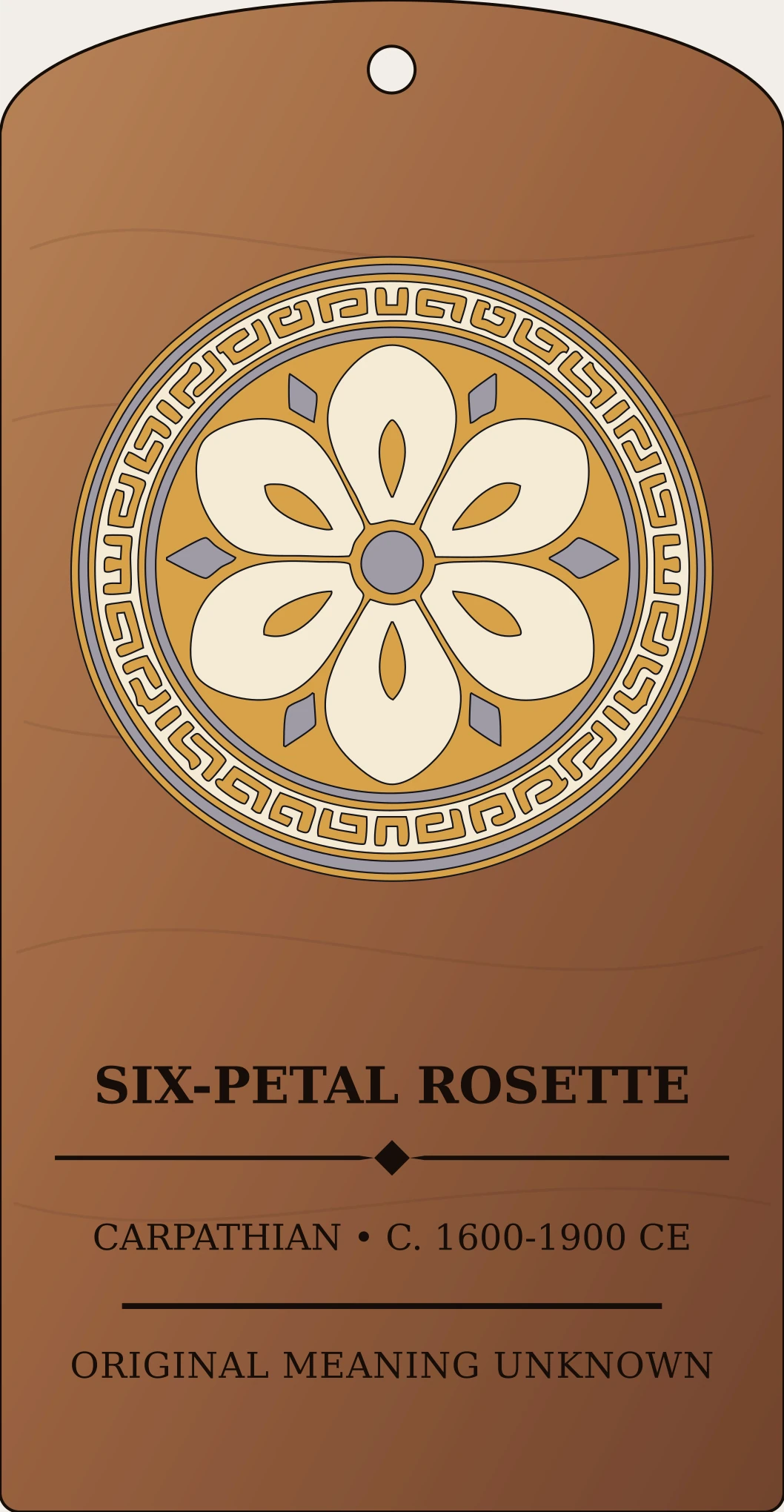 Six-Petal Rosette — Slavic Folk Woodcarving and Architecture Sanctum Hex Archive Plaque preview