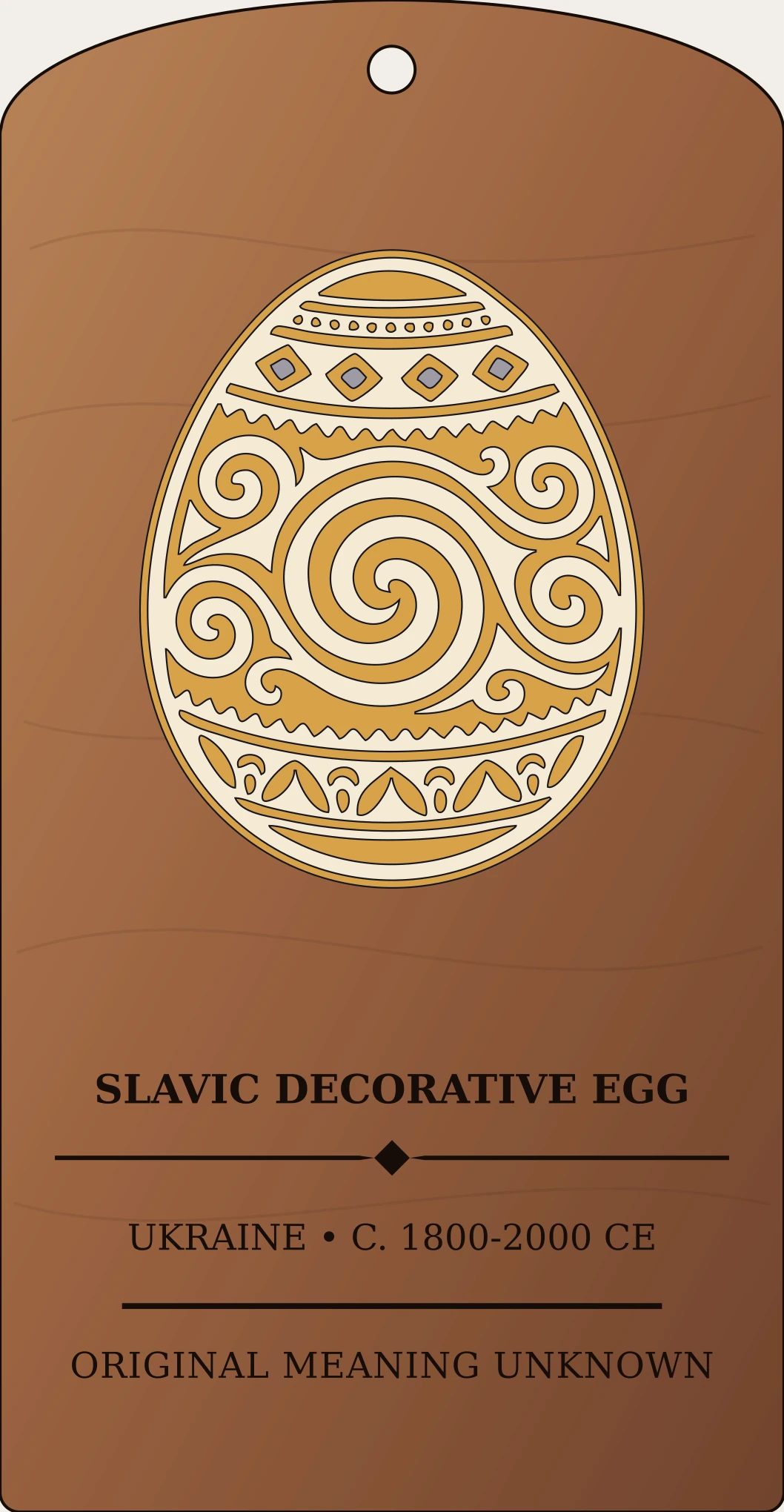 Spiral Motif — Slavic Folk Carving and Decorated Eggs Sanctum Hex Archive Plaque preview
