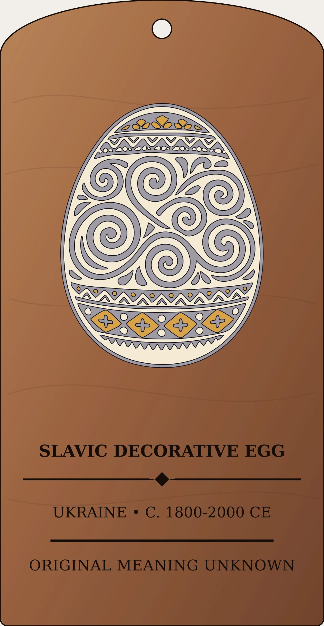 Spiral Motif — Slavic Folk Carving and Decorated Eggs Sanctum Hex Archive Plaque preview