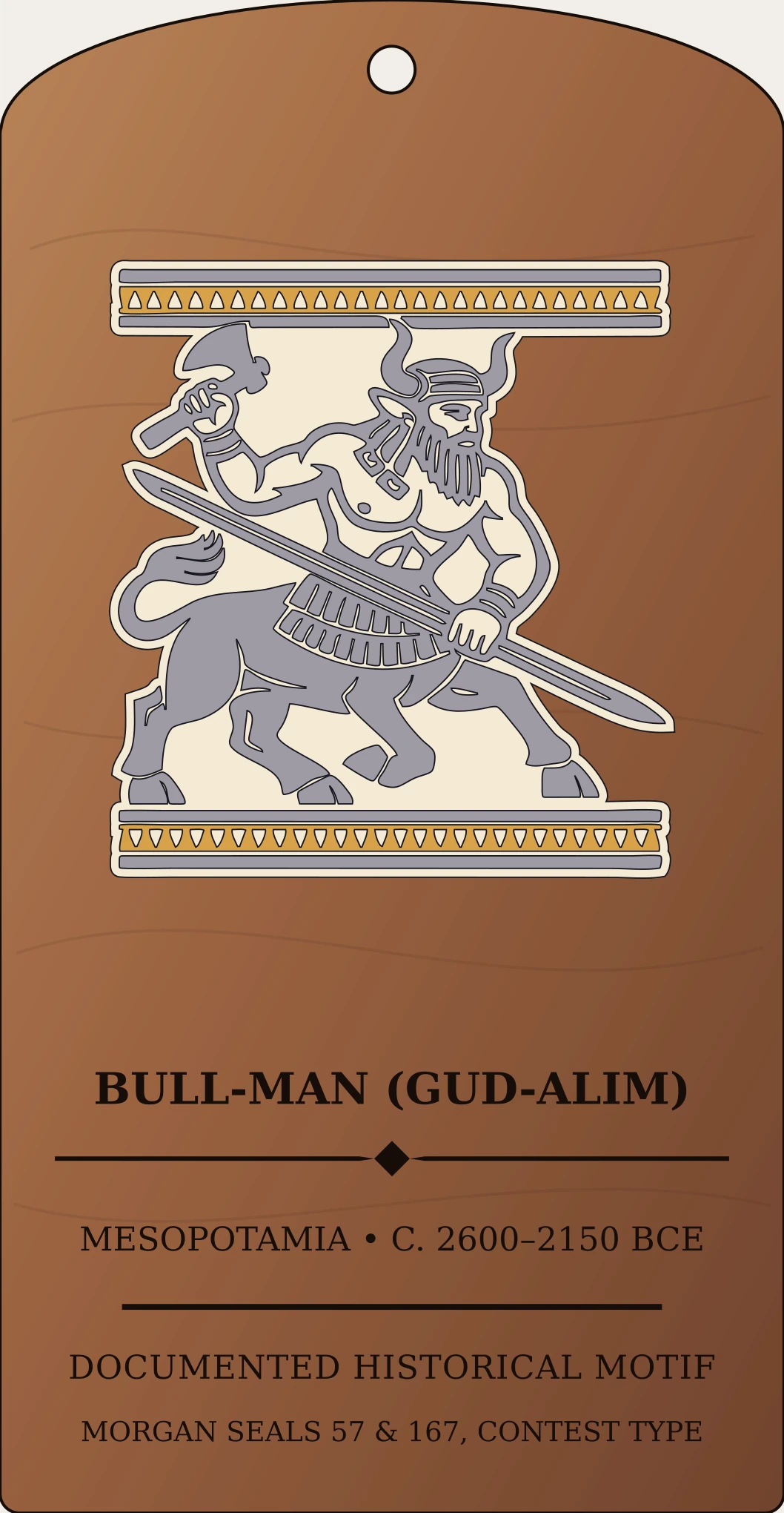 Bull-Man (gud-alim / kusarikku) — Documented Sumerian/Akkadian Motif, Early Dynastic–Akkadian Sanctum Hex Archive Plaque preview