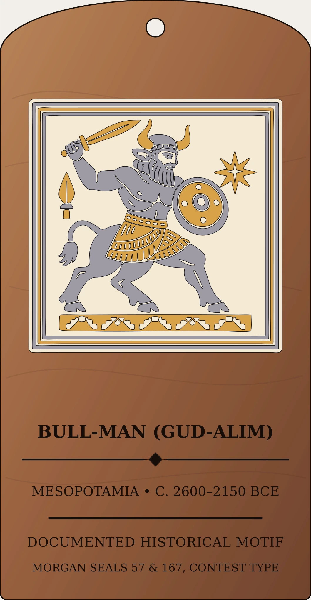 Bull-Man (gud-alim / kusarikku) — Documented Sumerian/Akkadian Motif, Early Dynastic–Akkadian Sanctum Hex Archive Plaque preview