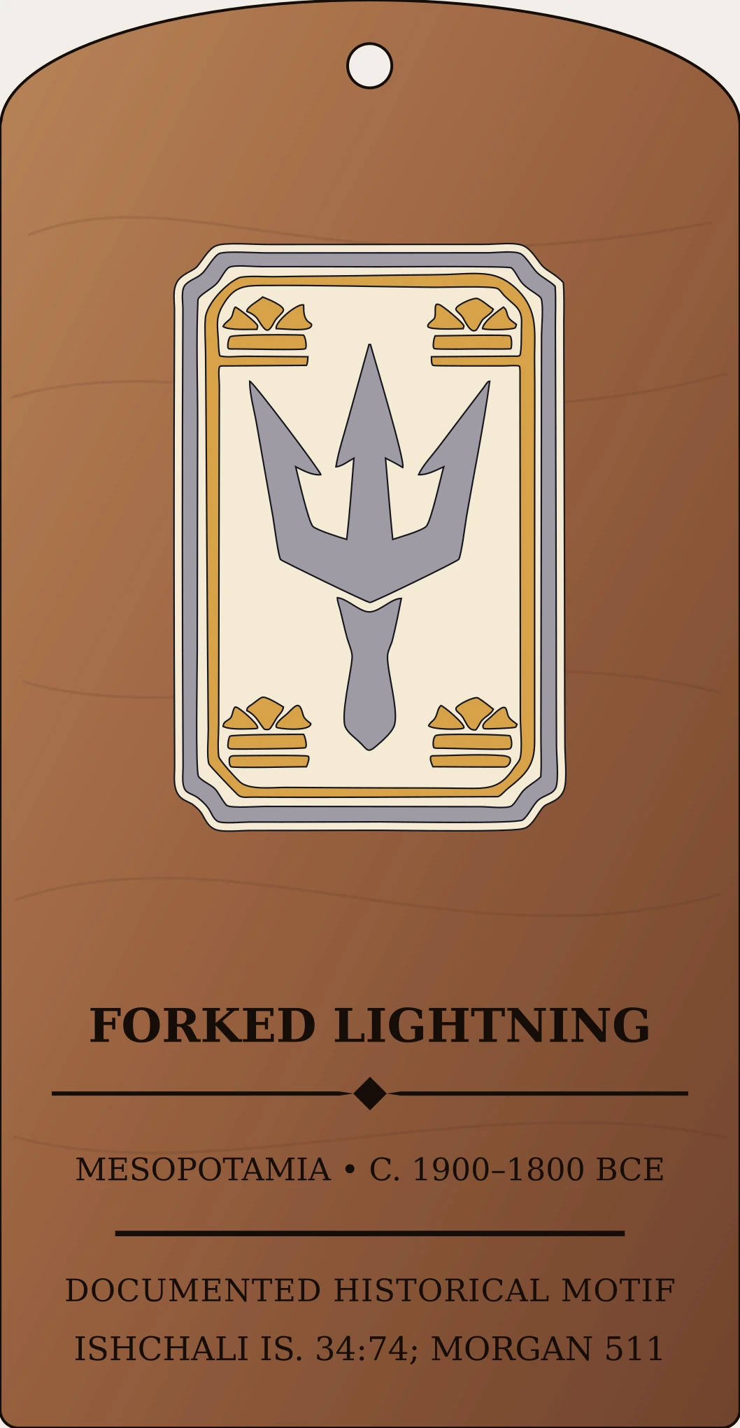 Forked Lightning of Ishkur/Adad — Documented Akkadian Motif, Old Babylonian Sanctum Hex Archive Plaque preview