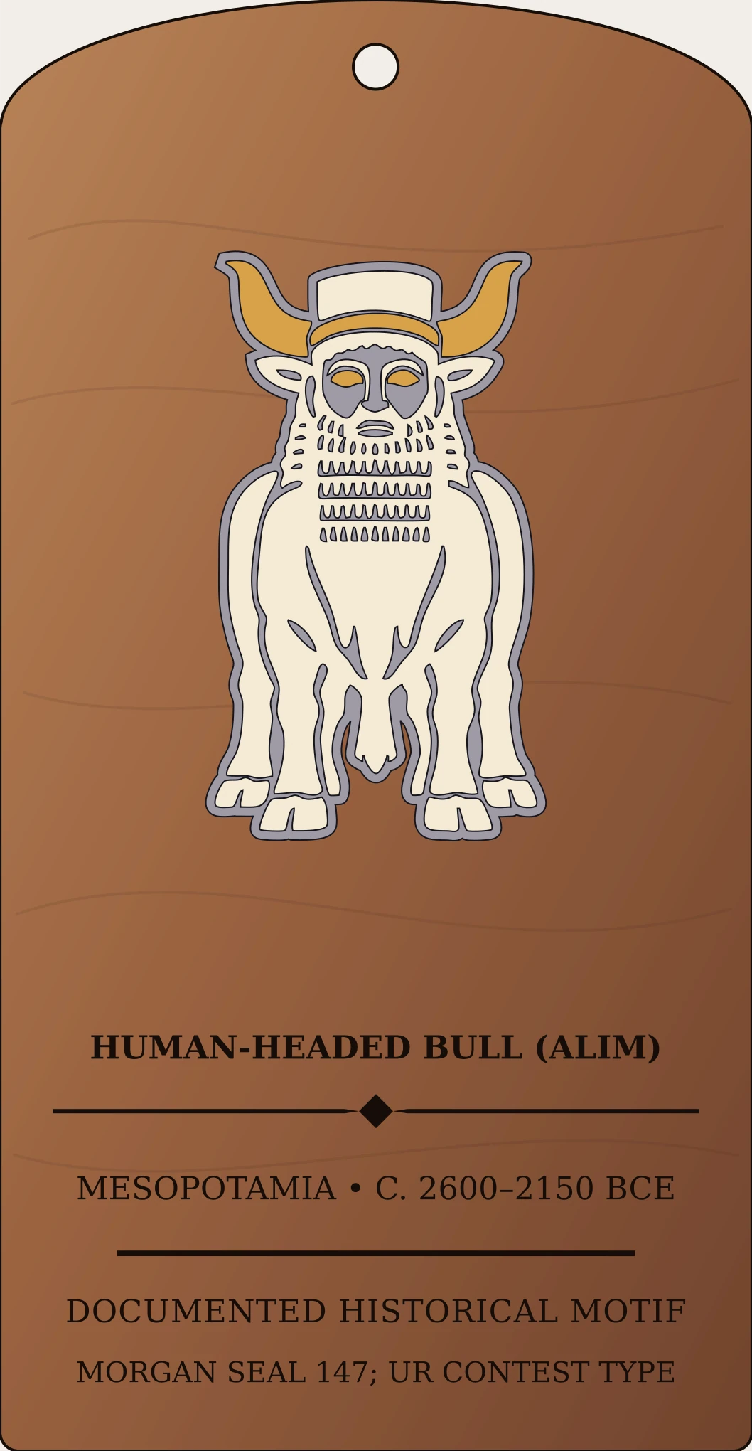 Human-Headed Bull (alim) — Documented Sumerian/Akkadian Motif, Early Dynastic–Akkadian Sanctum Hex Archive Plaque preview