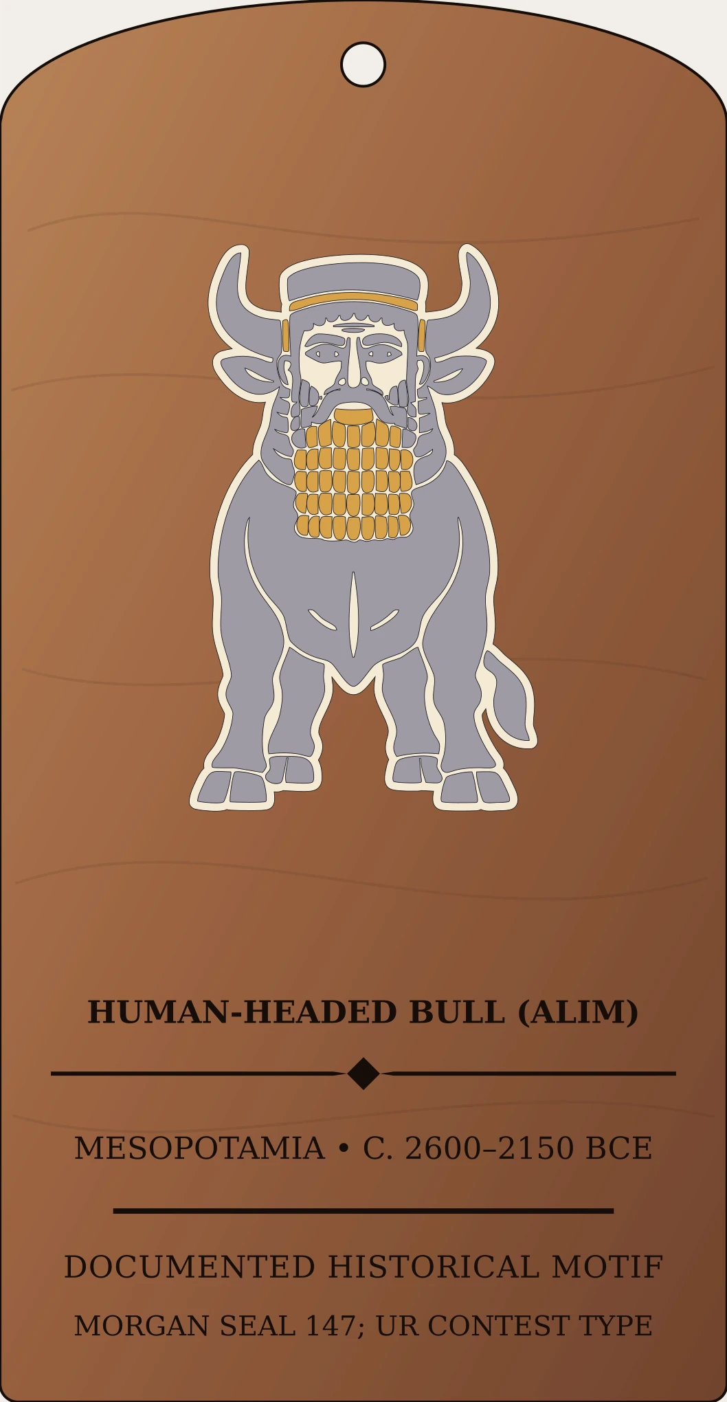 Human-Headed Bull (alim) — Documented Sumerian/Akkadian Motif, Early Dynastic–Akkadian Sanctum Hex Archive Plaque preview