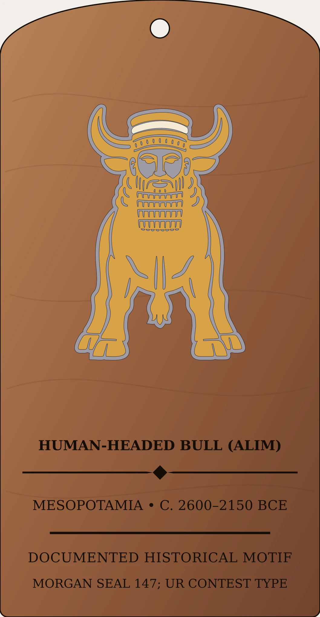 Human-Headed Bull (alim) — Documented Sumerian/Akkadian Motif, Early Dynastic–Akkadian Sanctum Hex Archive Plaque preview
