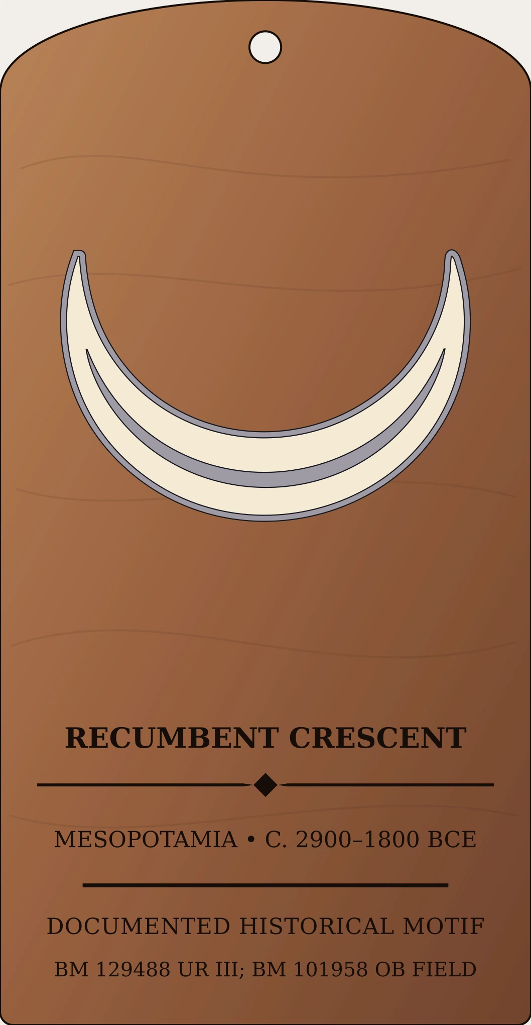 Recumbent Crescent (Nanna/Sîn) — Documented Sumerian/Akkadian Motif, Early Dynastic–Old Babylonian Sanctum Hex Archive Plaque preview