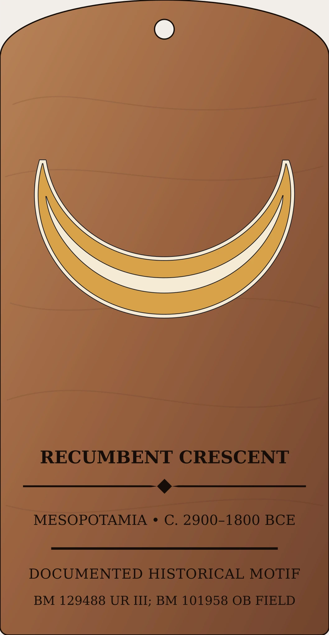 Recumbent Crescent (Nanna/Sîn) — Documented Sumerian/Akkadian Motif, Early Dynastic–Old Babylonian Sanctum Hex Archive Plaque preview