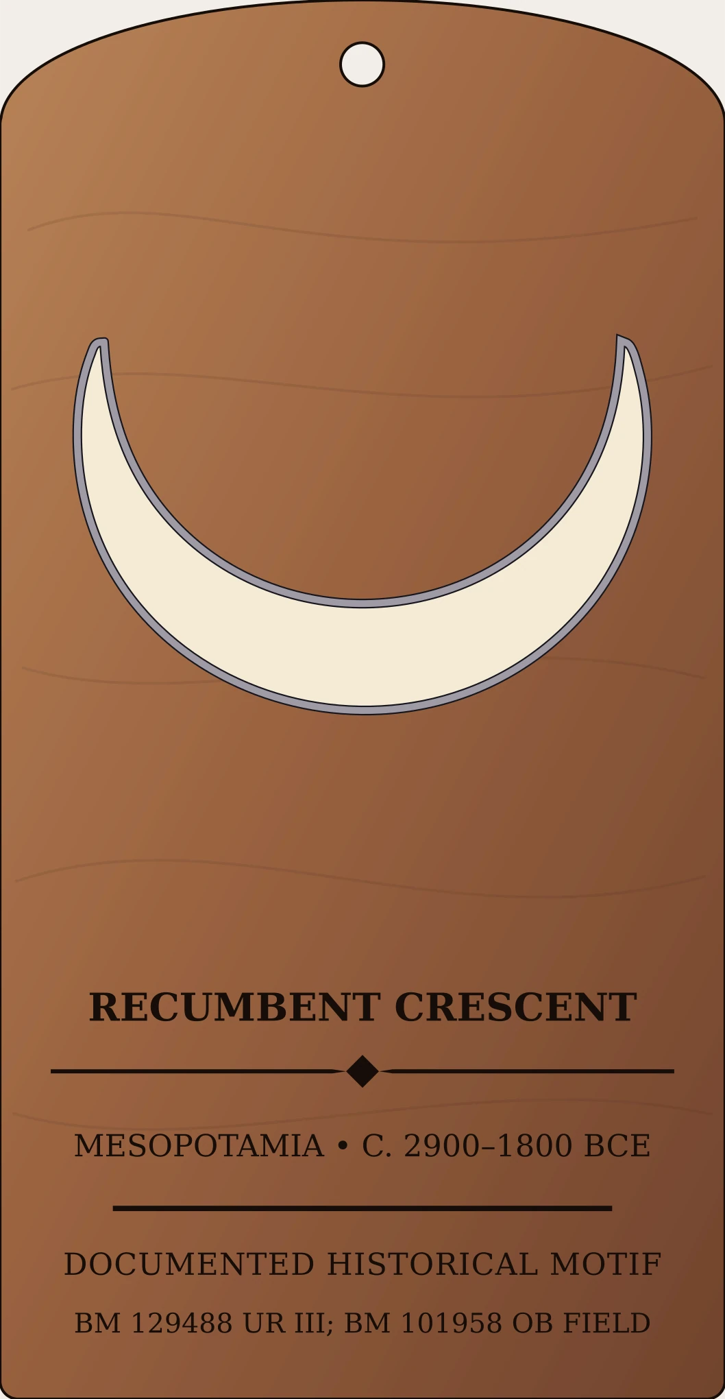 Recumbent Crescent (Nanna/Sîn) — Documented Sumerian/Akkadian Motif, Early Dynastic–Old Babylonian Sanctum Hex Archive Plaque preview