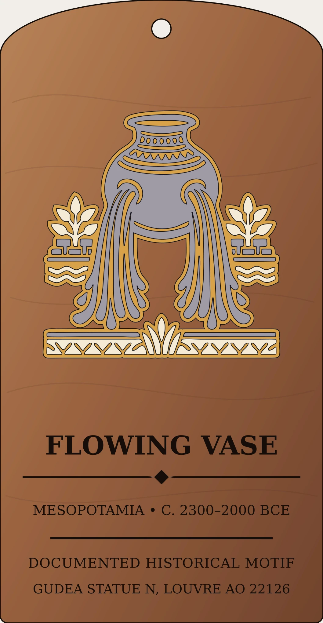 Flowing Vase (hegallu) — Documented Sumerian/Akkadian Motif, Akkadian–Ur III Sanctum Hex Archive Plaque preview