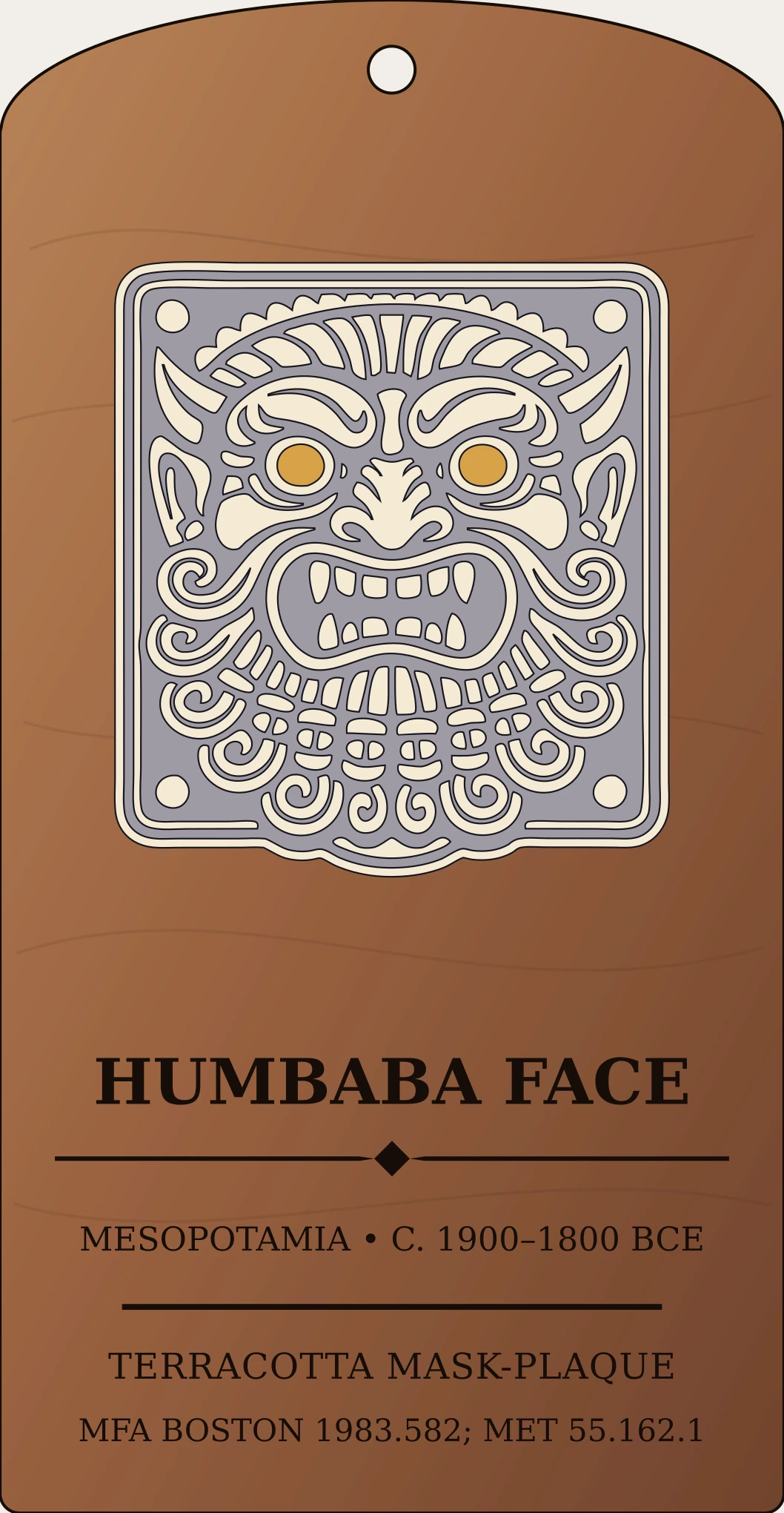 Humbaba Frontal Face — Documented Akkadian Motif, Old Babylonian Sanctum Hex Archive Plaque preview