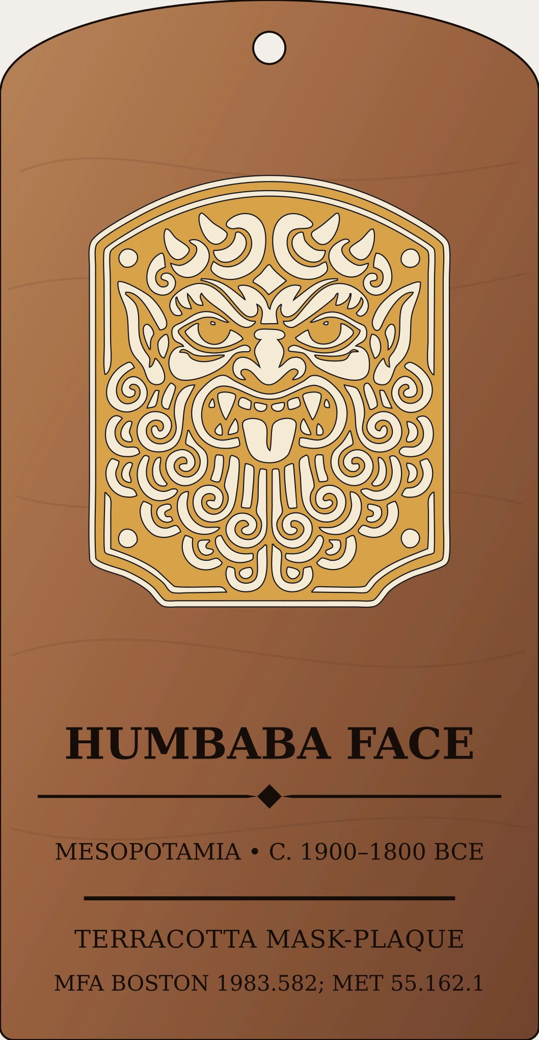 Humbaba Frontal Face — Documented Akkadian Motif, Old Babylonian Sanctum Hex Archive Plaque preview