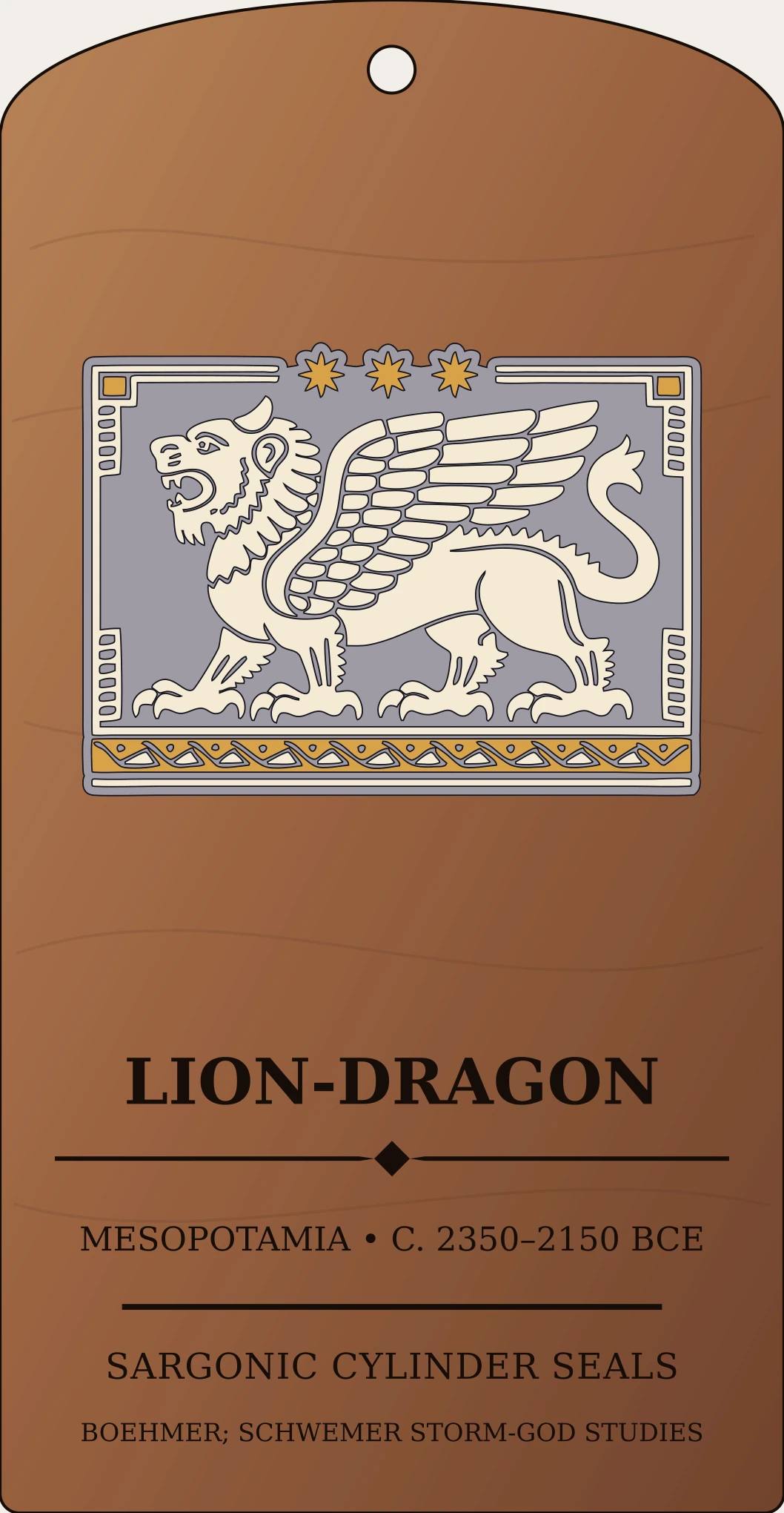 Lion-Dragon of Ishkur — Documented Akkadian Motif, Akkadian Sanctum Hex Archive Plaque preview