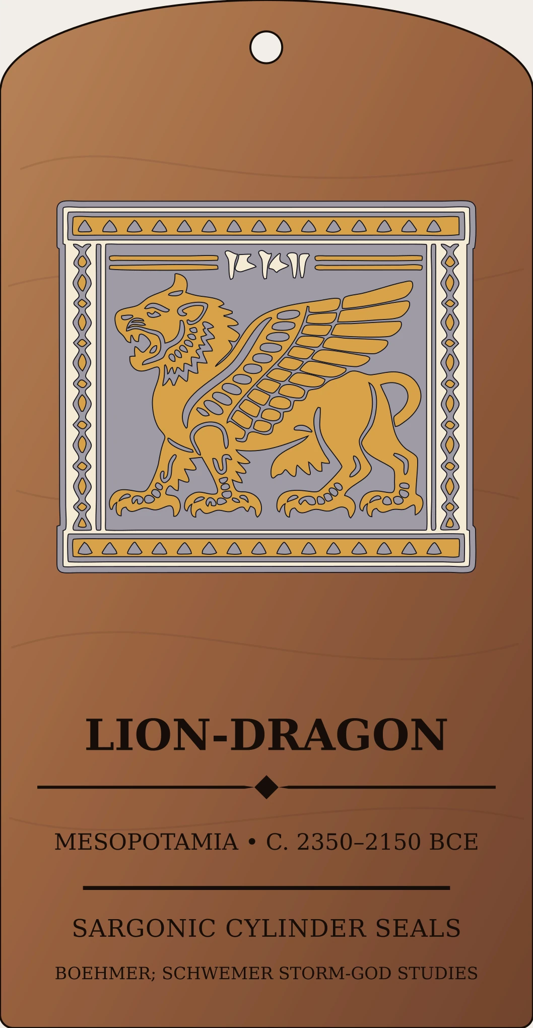Lion-Dragon of Ishkur — Documented Akkadian Motif, Akkadian Sanctum Hex Archive Plaque preview