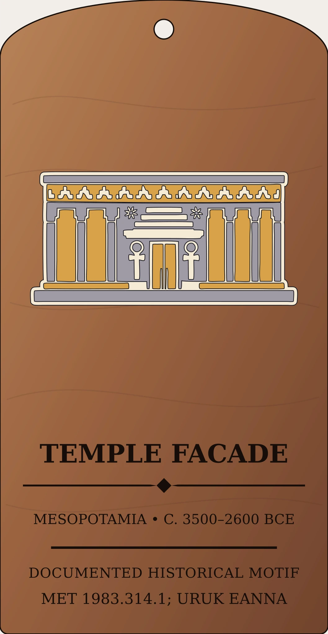 Niched Temple Facade — Documented Sumerian Motif, Late Uruk–Early Dynastic Sanctum Hex Archive Plaque preview