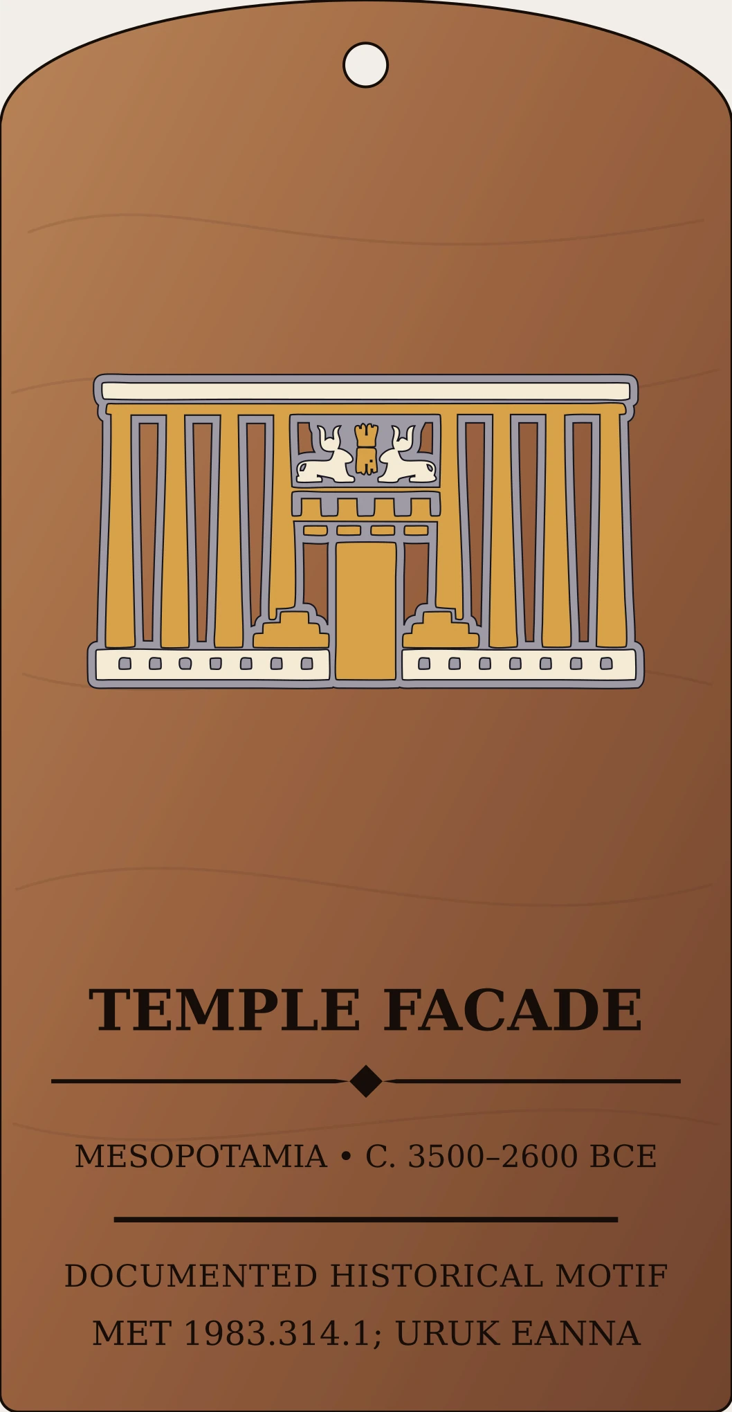 Niched Temple Facade — Documented Sumerian Motif, Late Uruk–Early Dynastic Sanctum Hex Archive Plaque preview