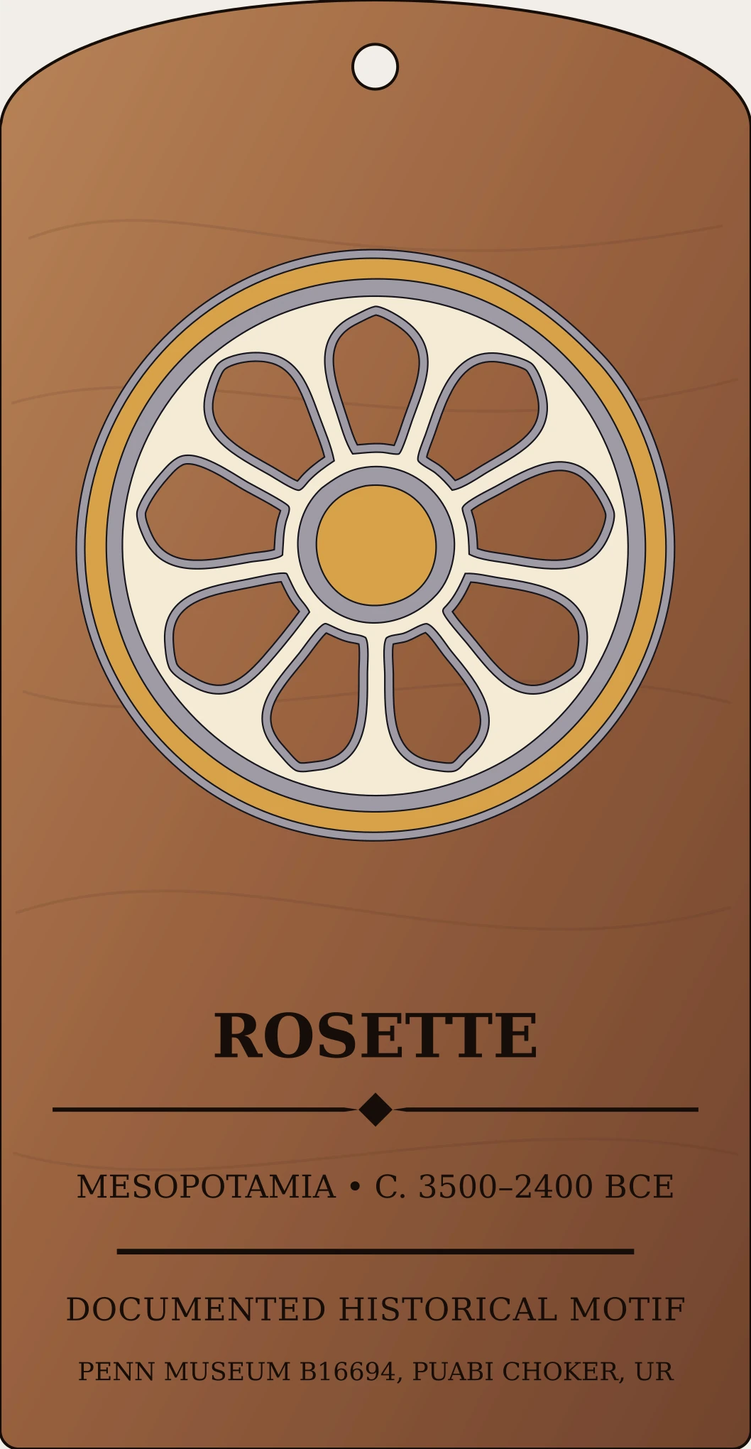 Rosette — Documented Sumerian Motif, Late Uruk–Early Dynastic Sanctum Hex Archive Plaque preview