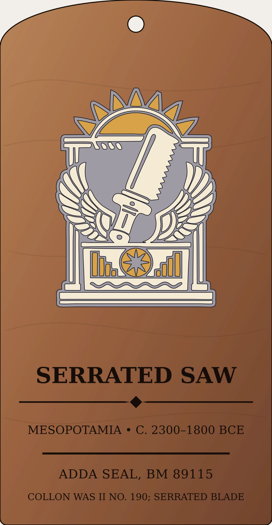 Serrated Saw of Utu/Shamash — Documented Akkadian Motif, Akkadian–Old Babylonian Sanctum Hex Archive Plaque preview