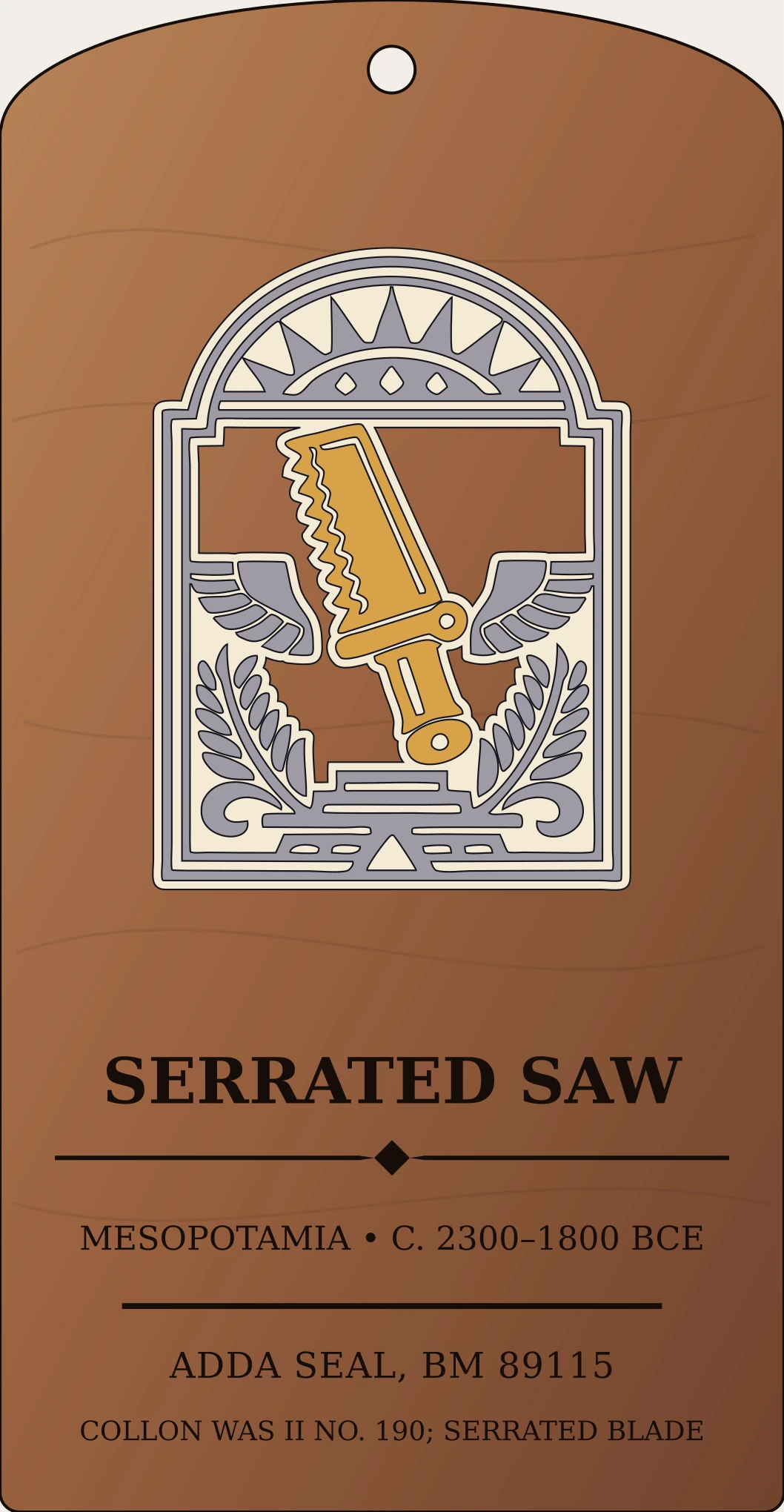 Serrated Saw of Utu/Shamash — Documented Akkadian Motif, Akkadian–Old Babylonian Sanctum Hex Archive Plaque preview