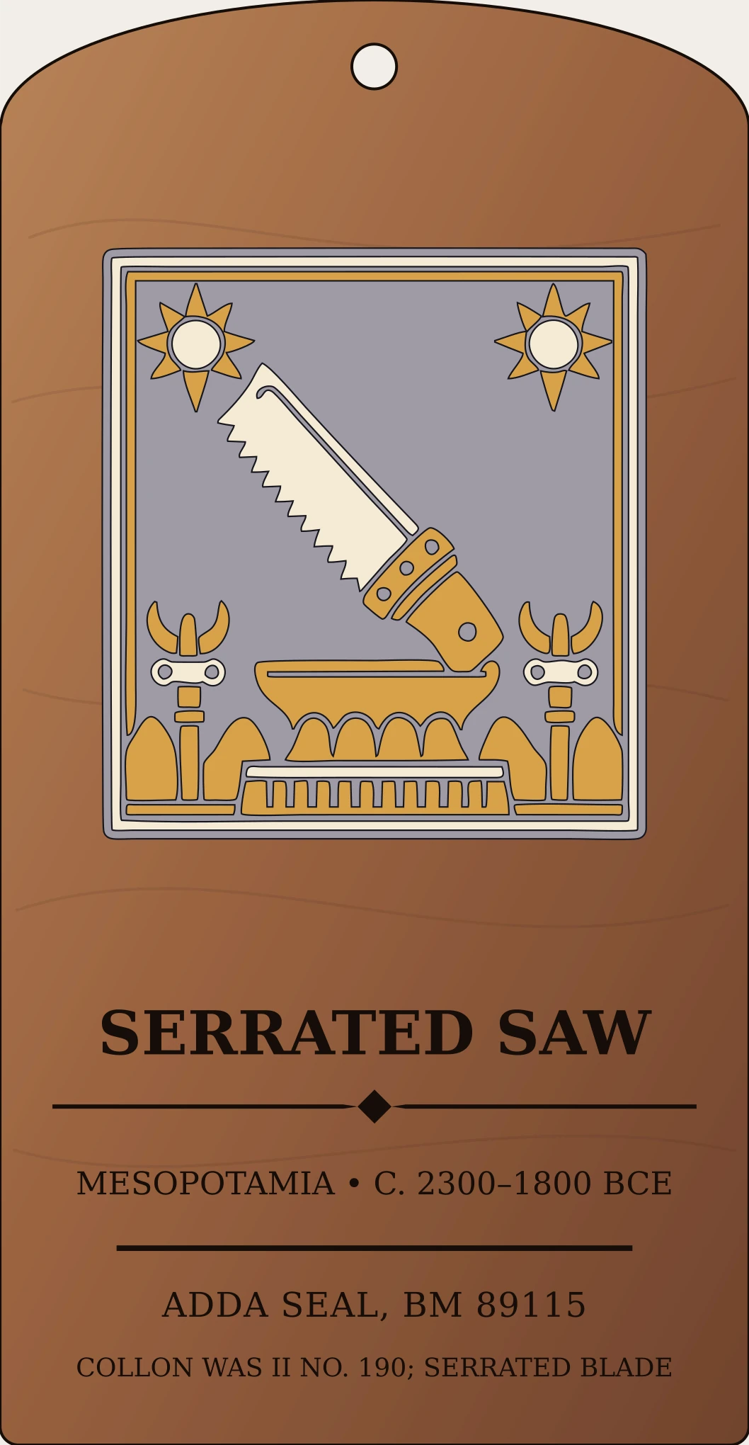 Serrated Saw of Utu/Shamash — Documented Akkadian Motif, Akkadian–Old Babylonian Sanctum Hex Archive Plaque preview