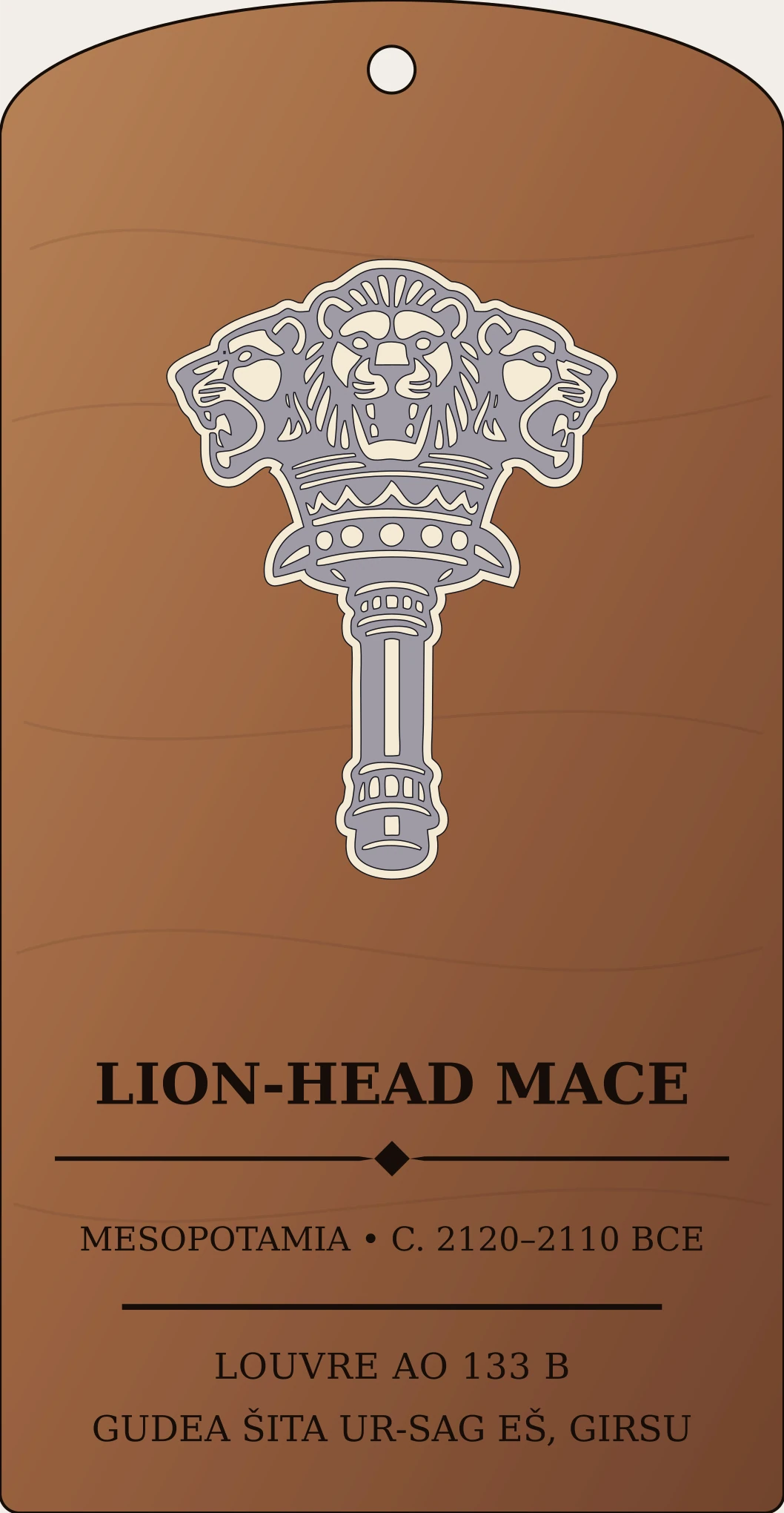 Triple-lion-head mace (šita ur-sag eš) of Ningirsu — Documented Sumerian Motif, Lagash II Sanctum Hex Archive Plaque preview