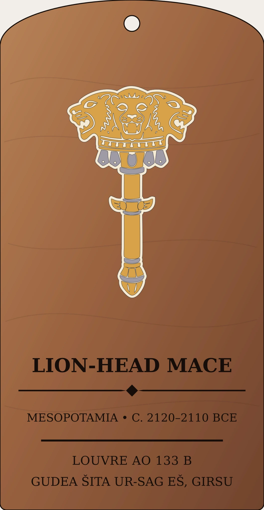 Triple-lion-head mace (šita ur-sag eš) of Ningirsu — Documented Sumerian Motif, Lagash II Sanctum Hex Archive Plaque preview