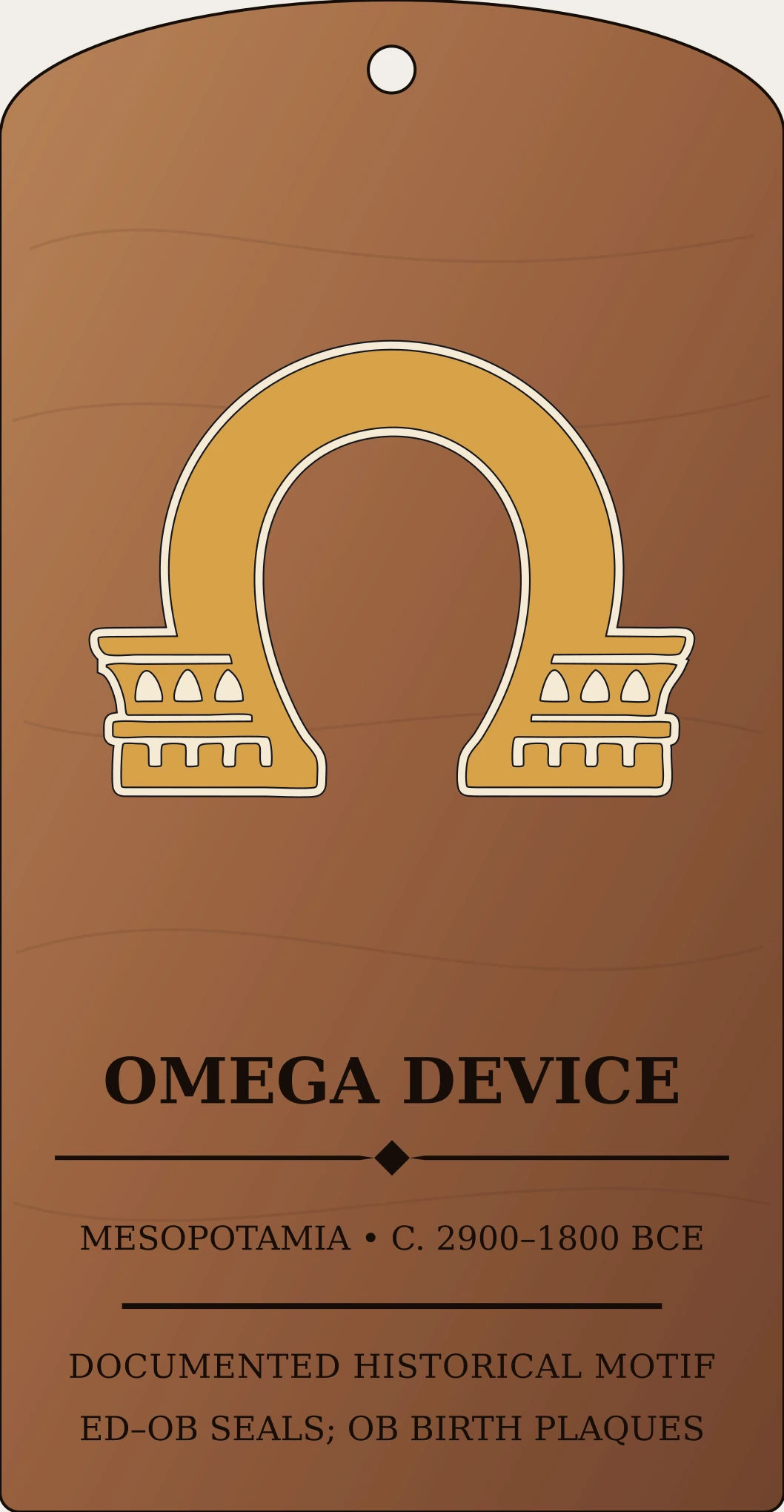 Untitled Omega device — Documented Sumerian/Akkadian Motif, Early Dynastic–Old Babylonian Sanctum Hex Archive Plaque preview