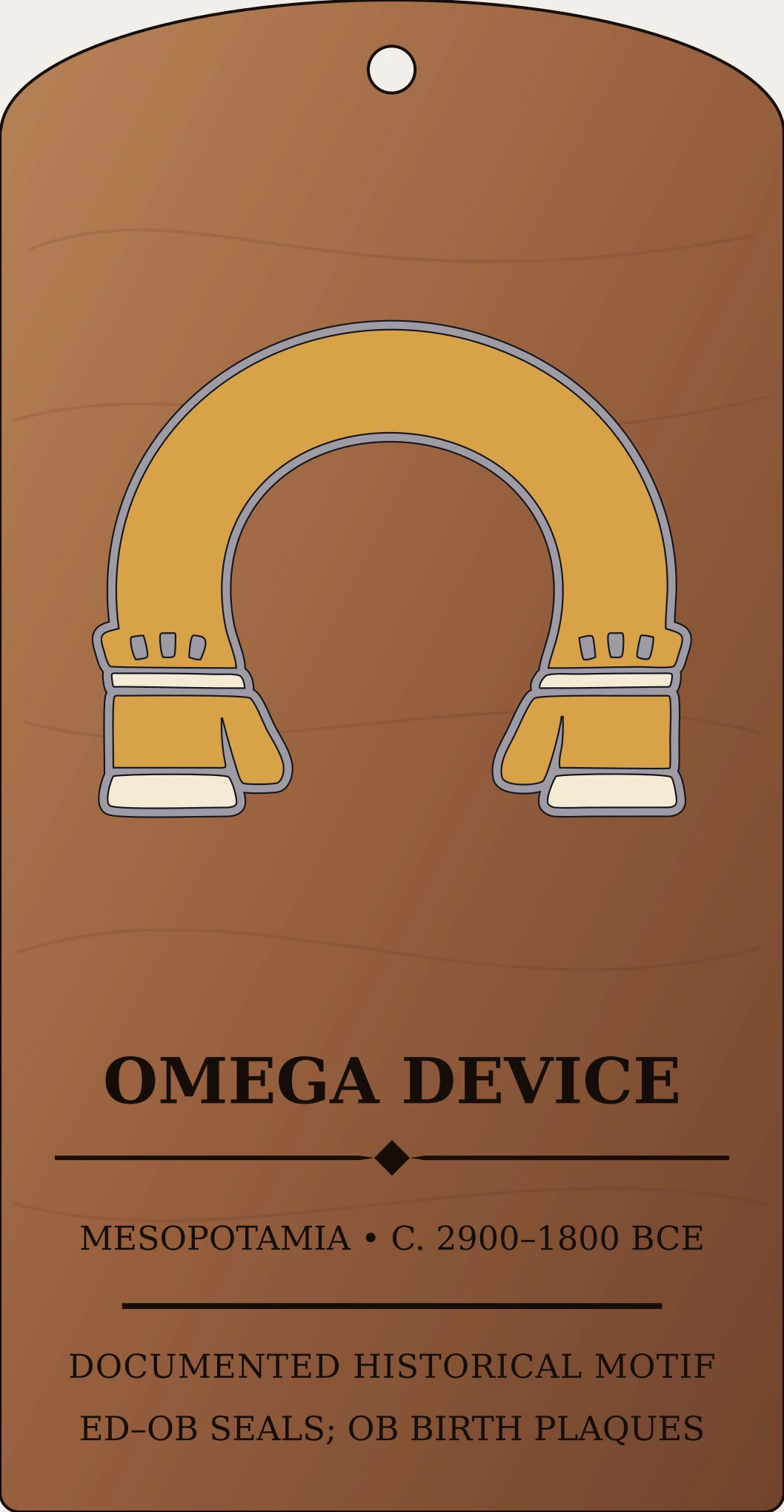 Untitled Omega device — Documented Sumerian/Akkadian Motif, Early Dynastic–Old Babylonian Sanctum Hex Archive Plaque preview