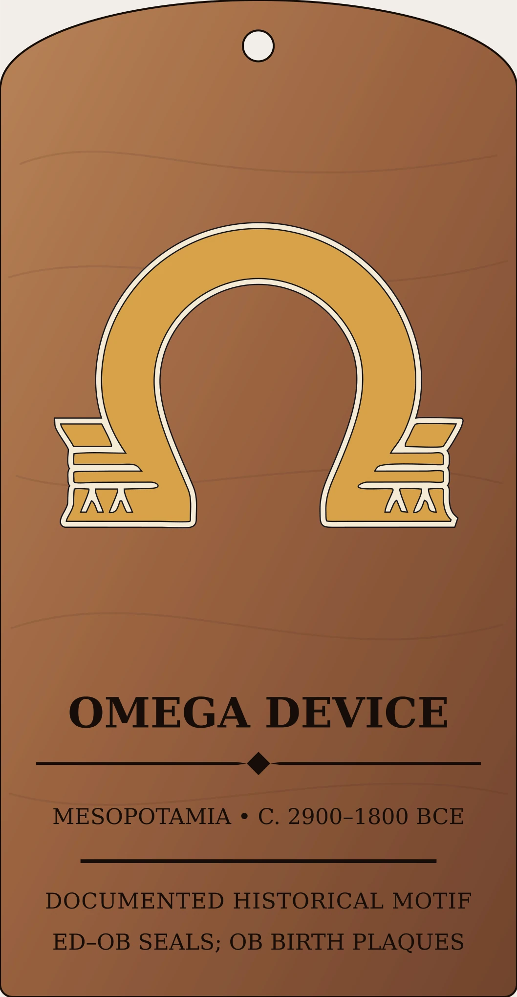 Untitled Omega device — Documented Sumerian/Akkadian Motif, Early Dynastic–Old Babylonian Sanctum Hex Archive Plaque preview