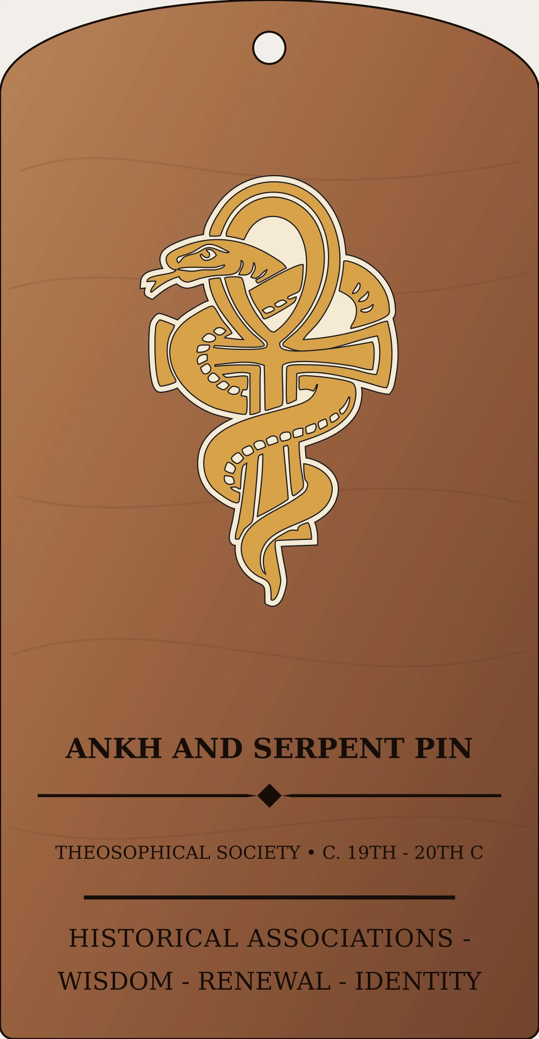 Ankh and Serpent Pin Sanctum Hex Archive Plaque preview