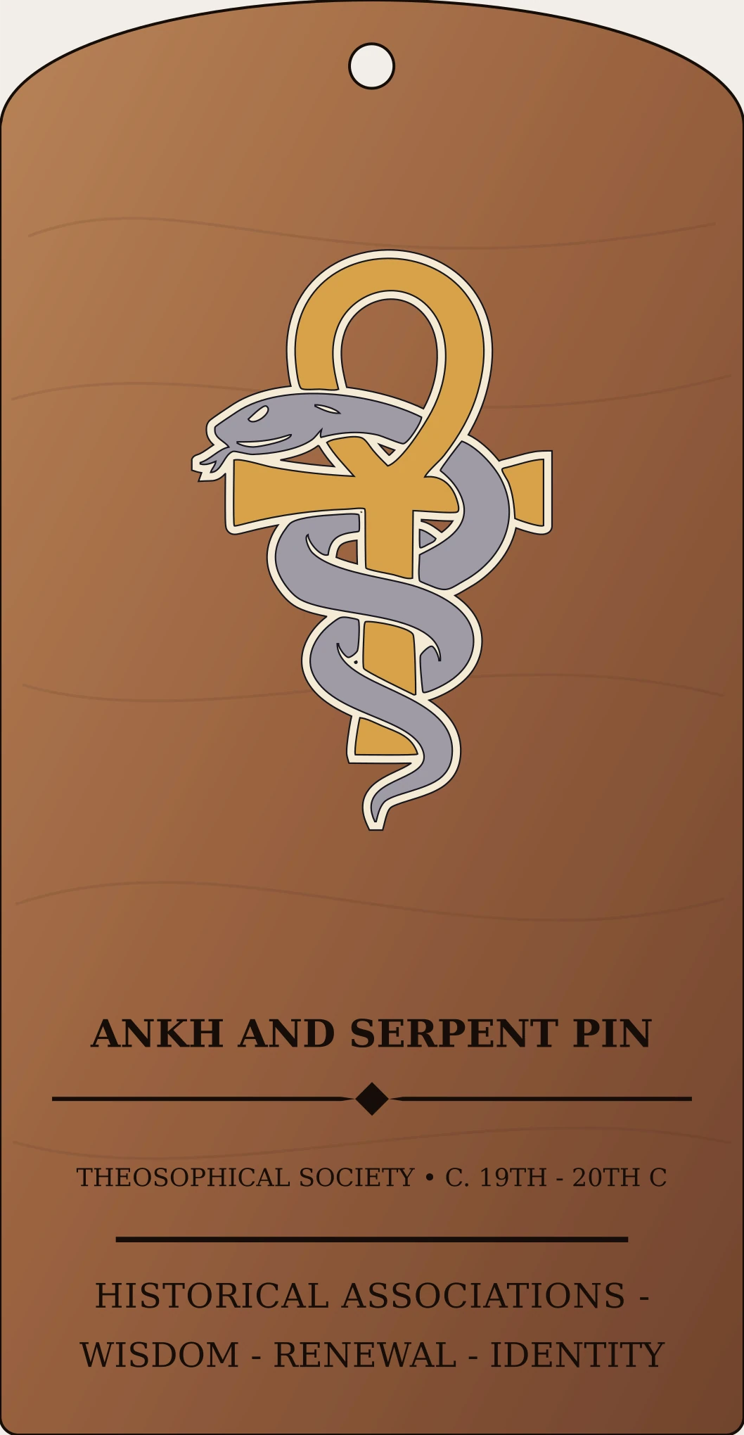 Ankh and Serpent Pin Sanctum Hex Archive Plaque preview