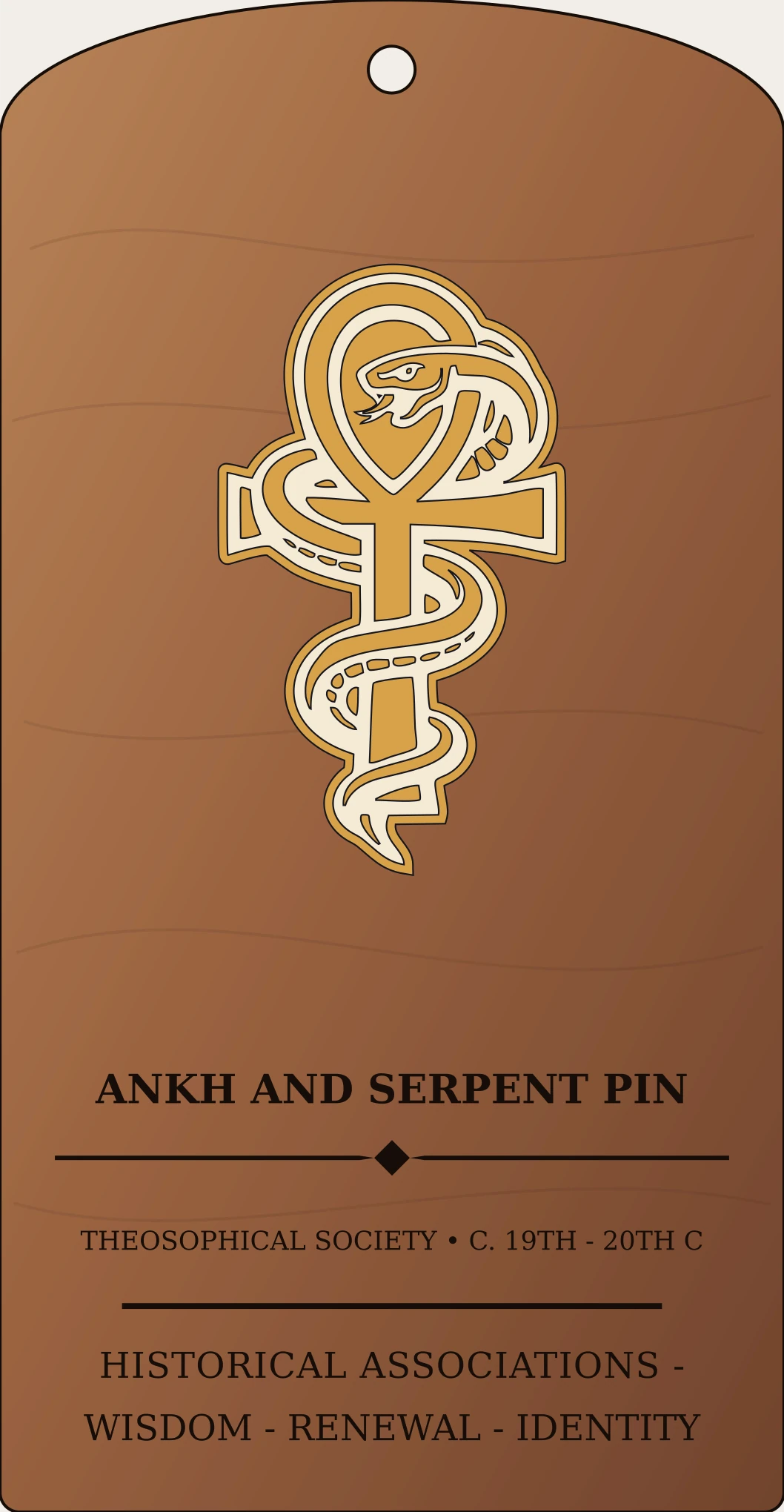 Ankh and Serpent Pin Sanctum Hex Archive Plaque preview