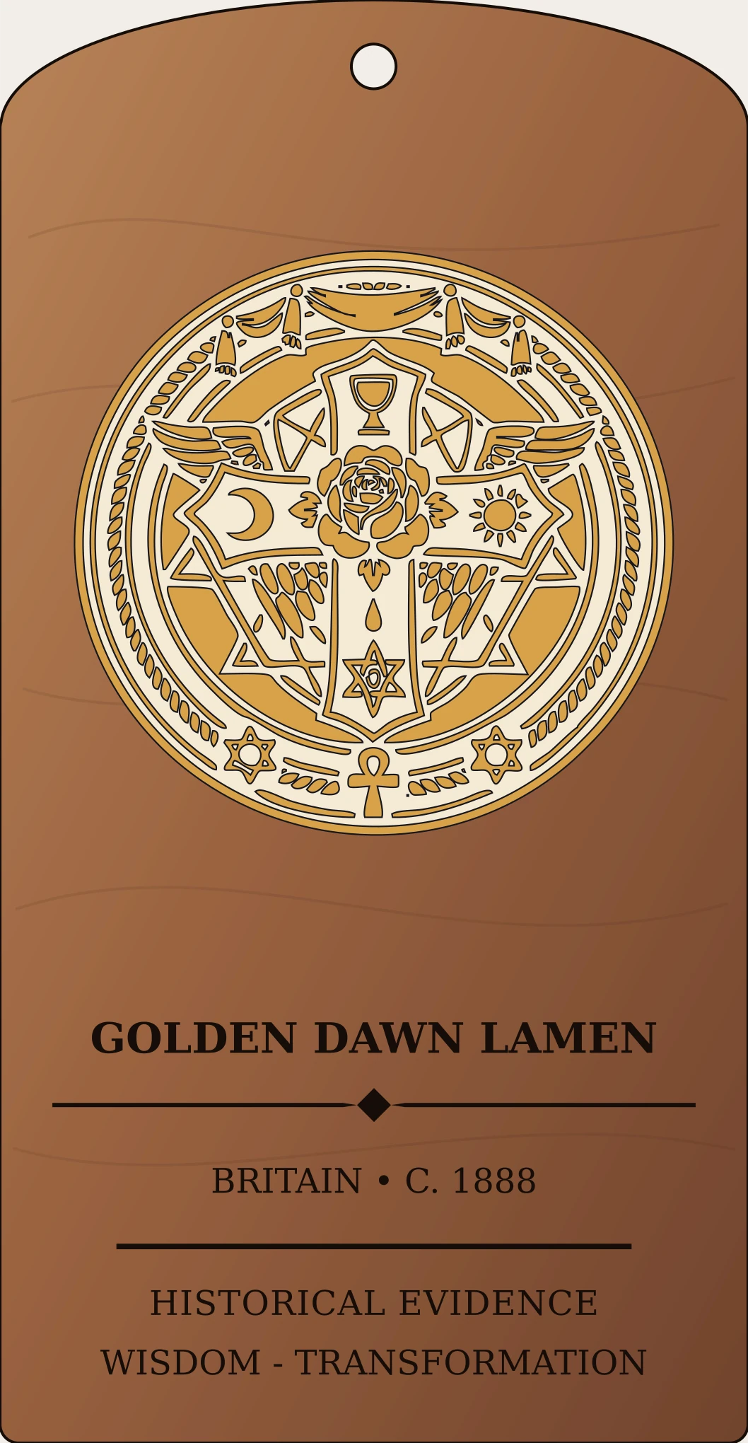 Golden Dawn Rose Cross Lamen Sanctum Hex Archive Plaque preview
