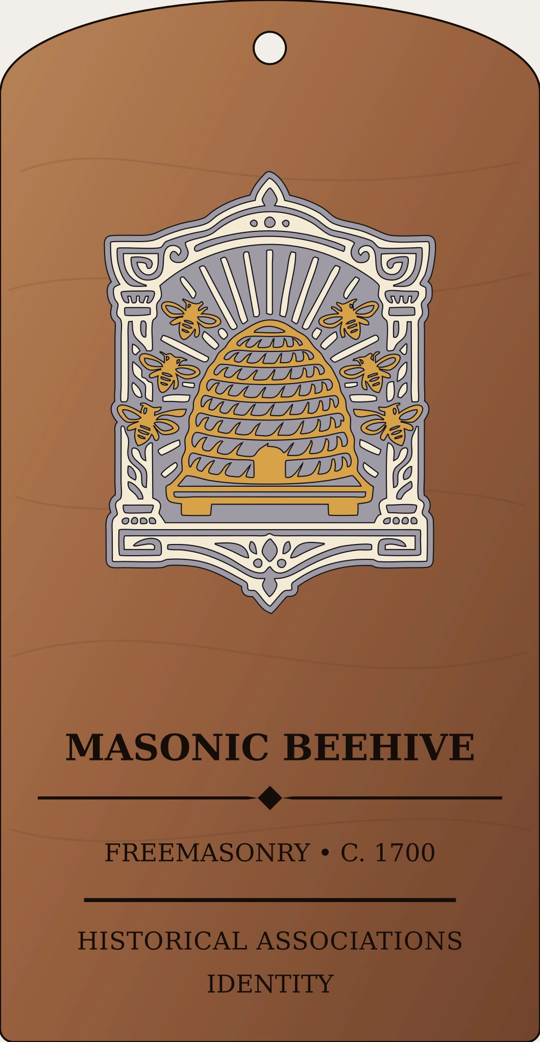 Masonic Beehive Sanctum Hex Archive Plaque preview