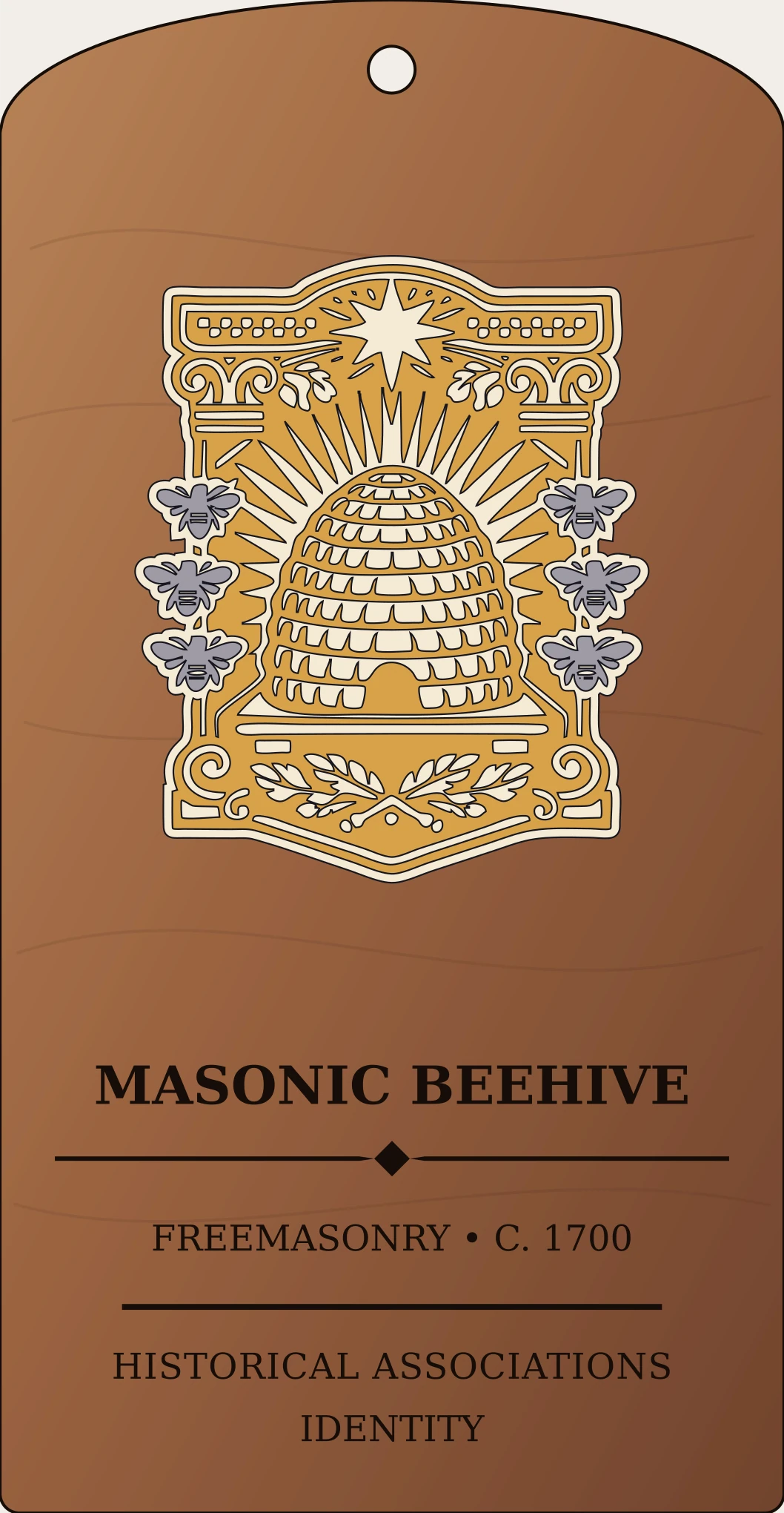 Masonic Beehive Sanctum Hex Archive Plaque preview