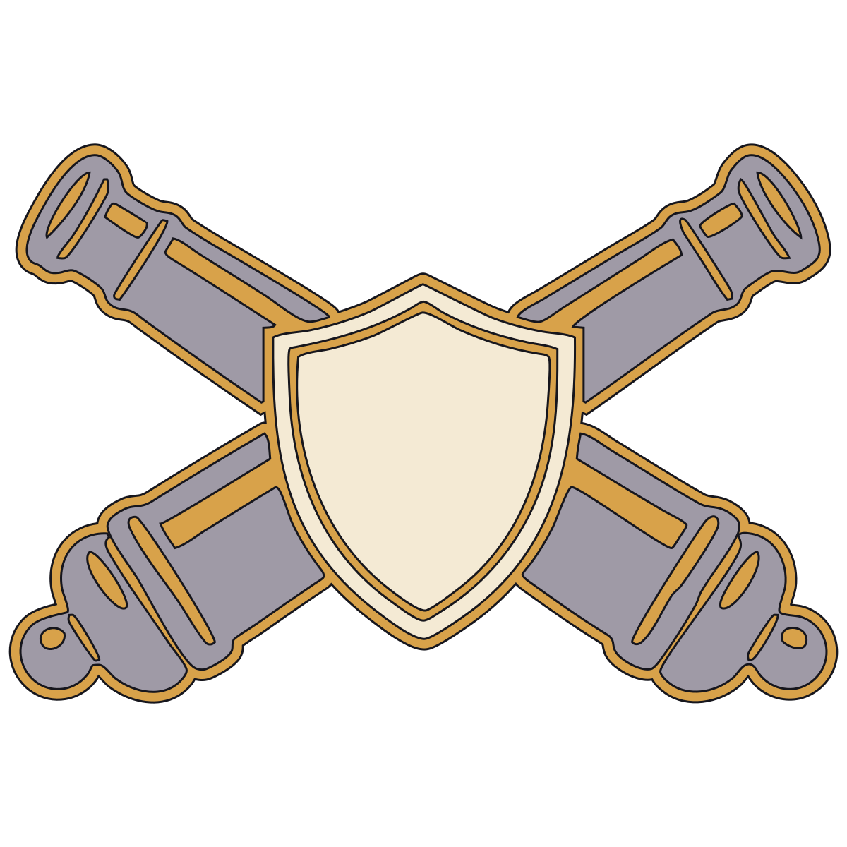 Crossed Cannon Branch Device — French Artillery, 19th Century preview