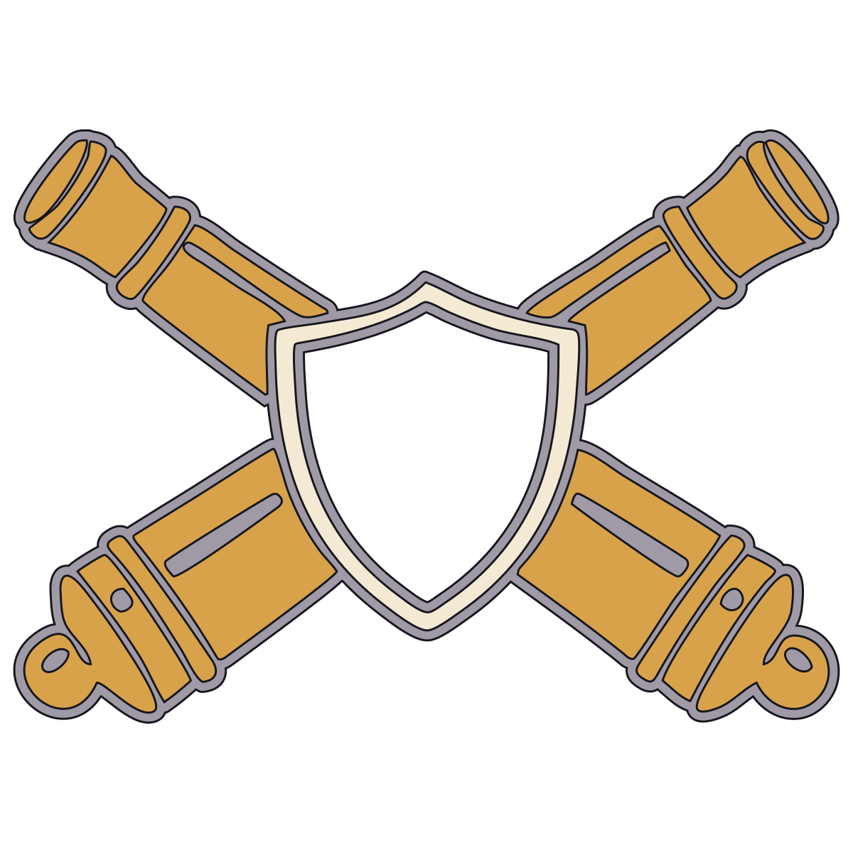 Crossed Cannon Branch Device — French Artillery, 19th Century preview