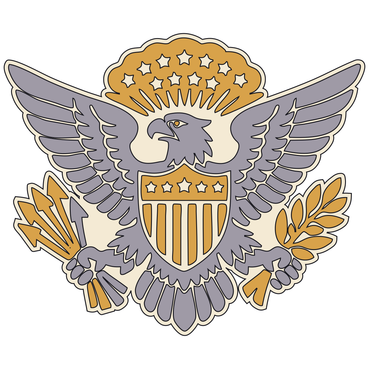 Great Seal Eagle Cap Device — United States Army, 1902–1918 V2 preview