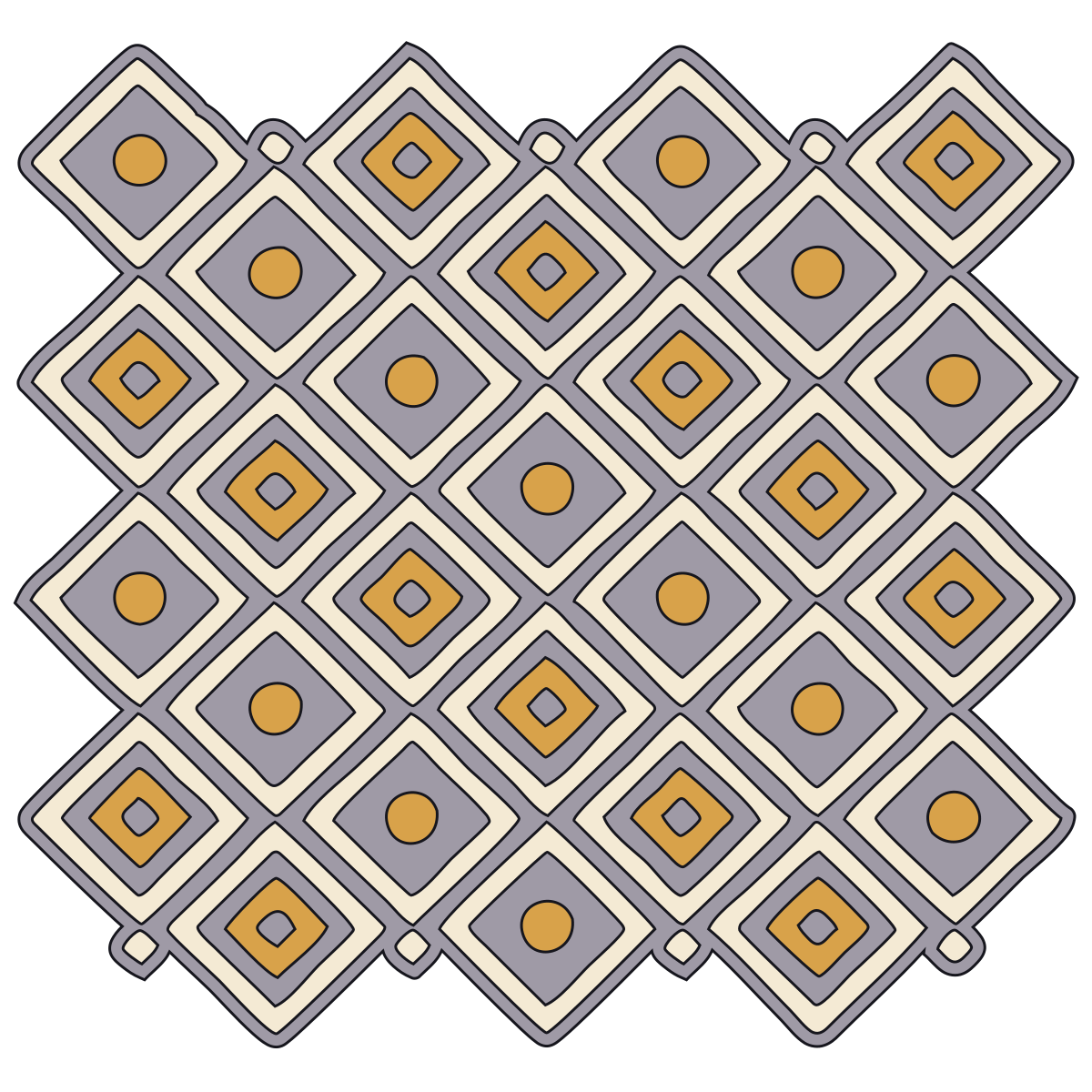 Diamond-with-Dot Field Motif — Slavic Embroidery preview