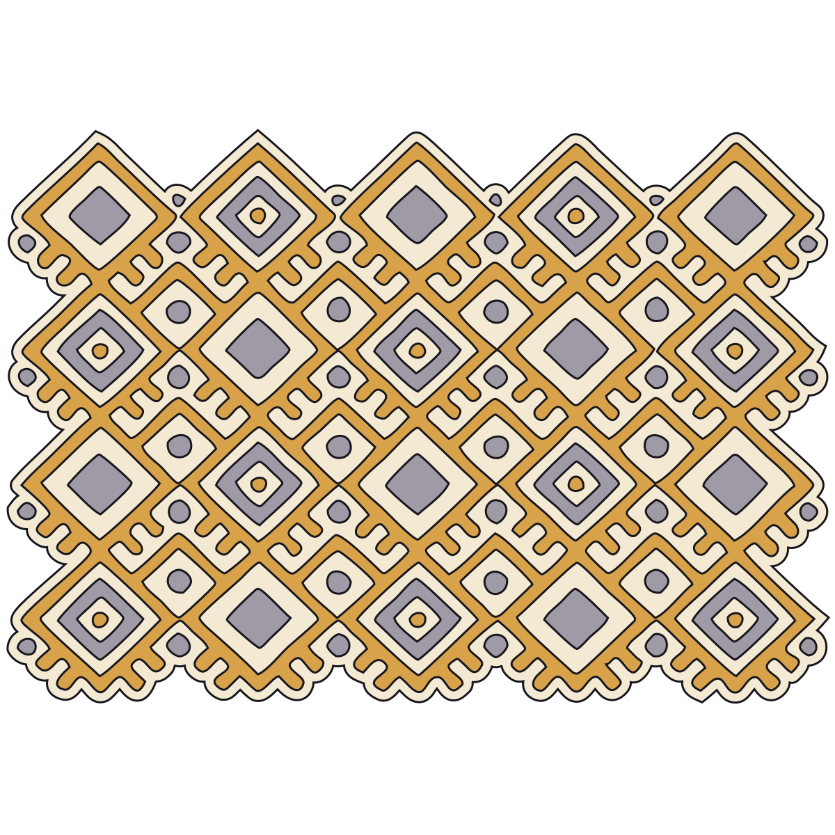 Diamond-with-Dot Field Motif — Slavic Embroidery V2 preview